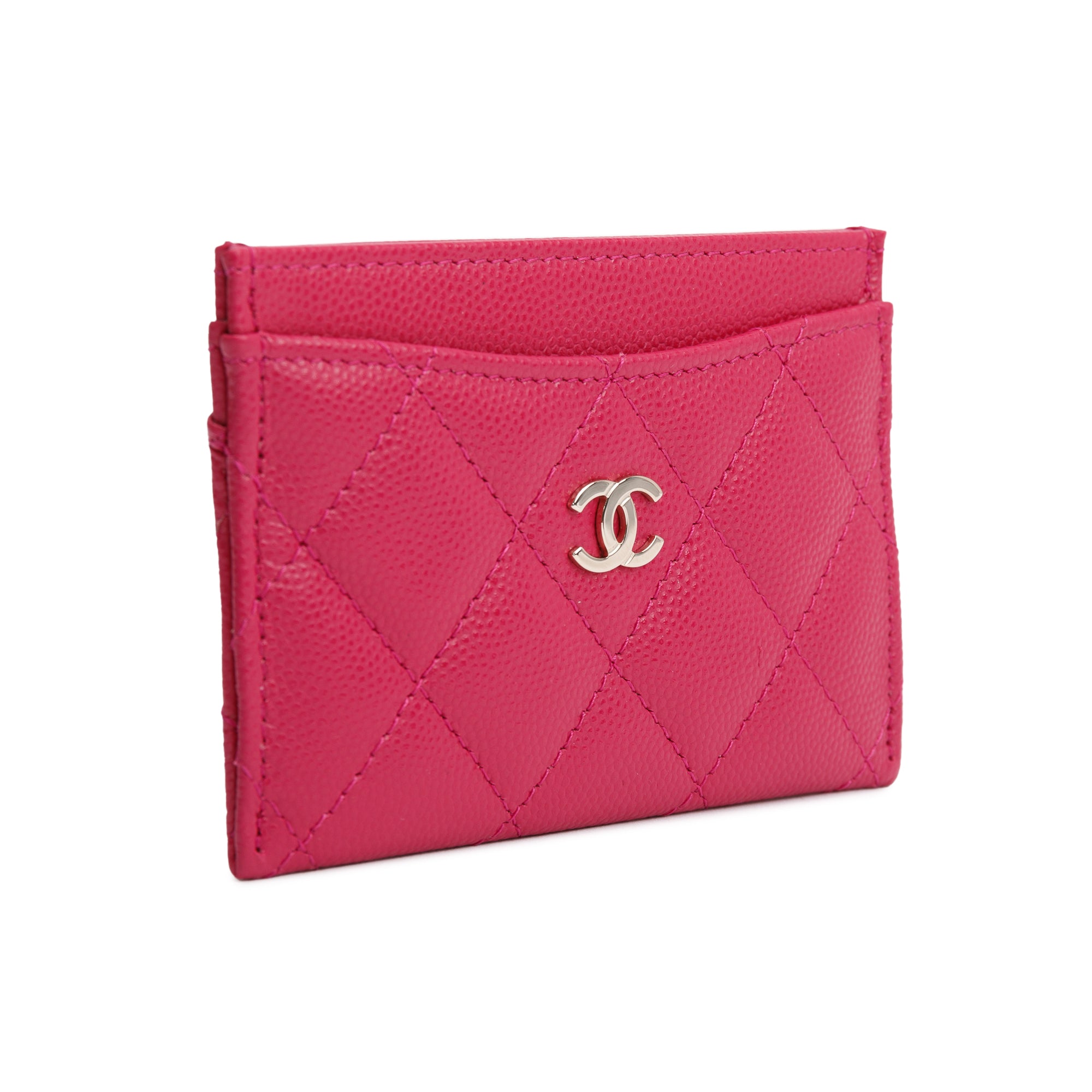 Chanel 2022 Pink Caviar Leather Classic Card Holder w/ Box