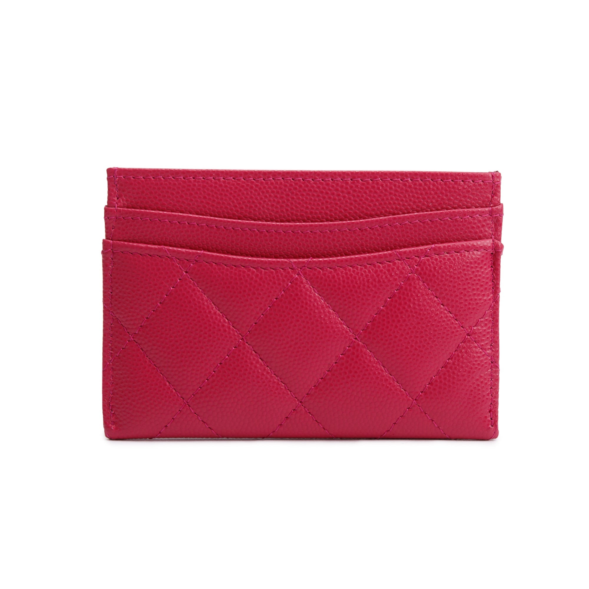 Chanel 2022 Pink Caviar Leather Classic Card Holder w/ Box