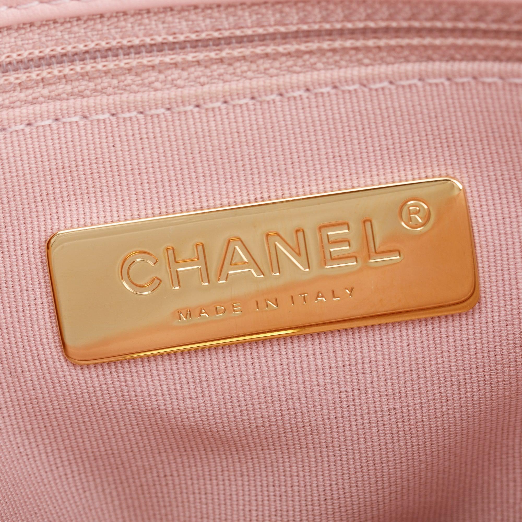 Chanel 2022 Pink Lambskin Leather Medium 19 Flap Bag w/ Box & Receipt