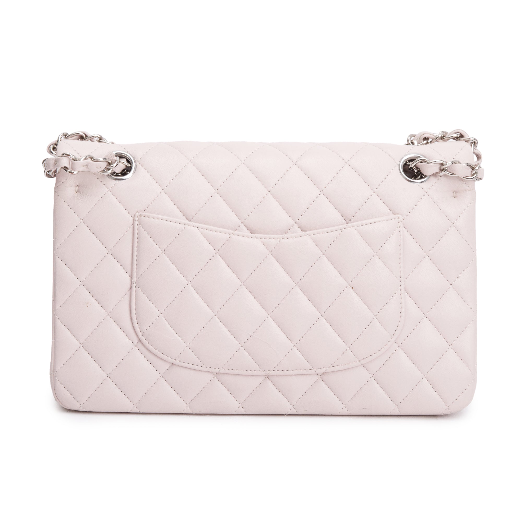 Chanel 2022 Pink Quilted Lambskin Leather Classic Medium Double Flap Bag