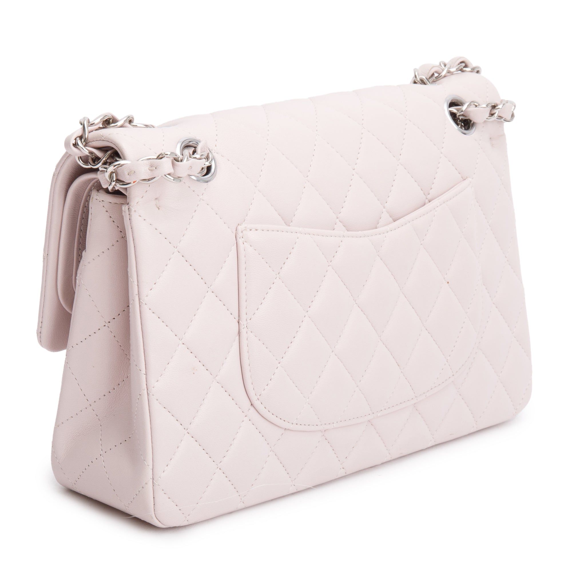 Chanel 2022 Pink Quilted Lambskin Leather Classic Medium Double Flap Bag