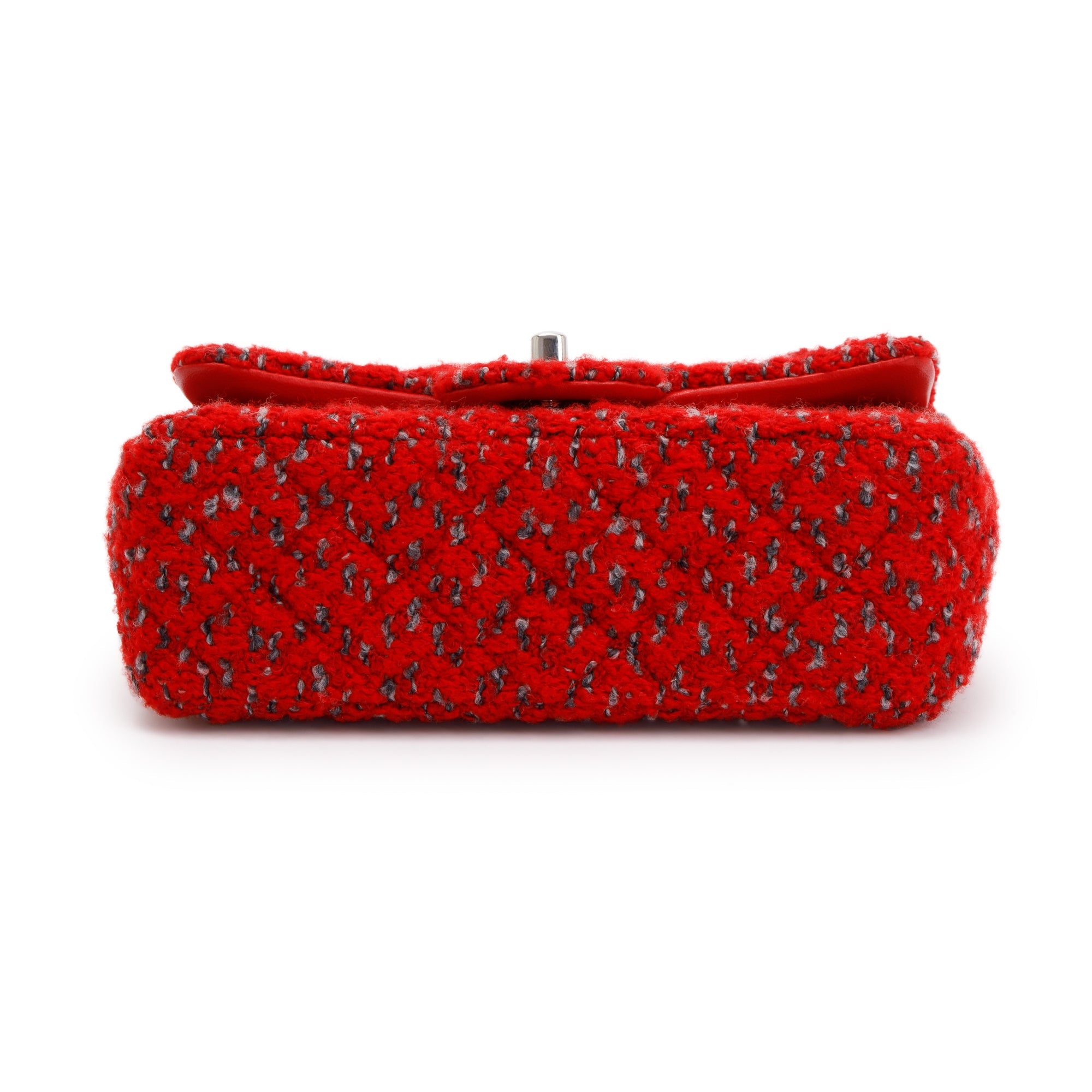 Chanel 2022 Red Tweed Classic Mini Rectangular Flap Bag