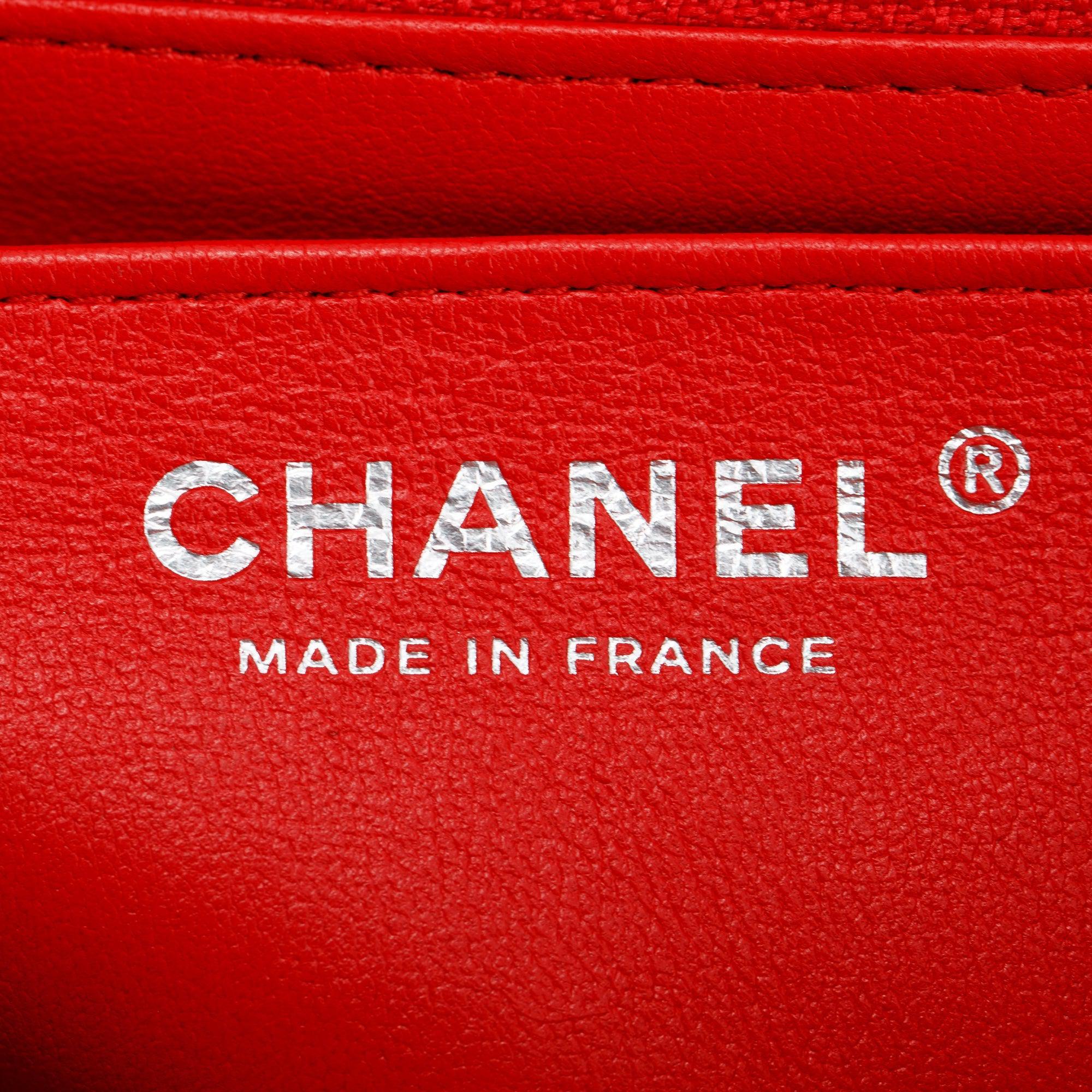 Chanel 2022 Red Tweed Classic Mini Rectangular Flap Bag
