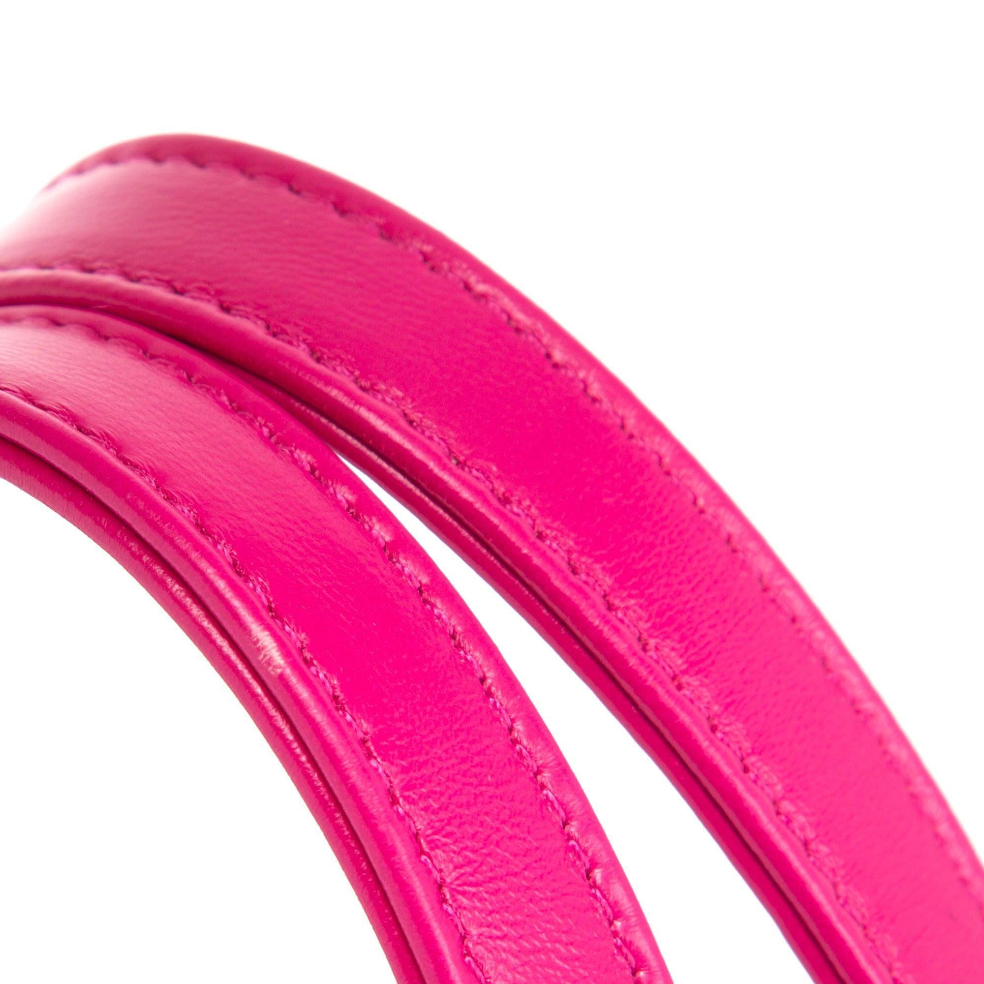 Chanel 2022 Small Pink Lambskin Leather Shopping Tote