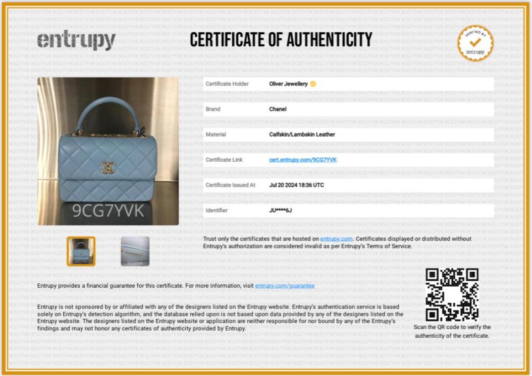 Chanel 2022 Tiffany Blue Lambskin Leather Small Trendy CC Top Handle Flap Bag