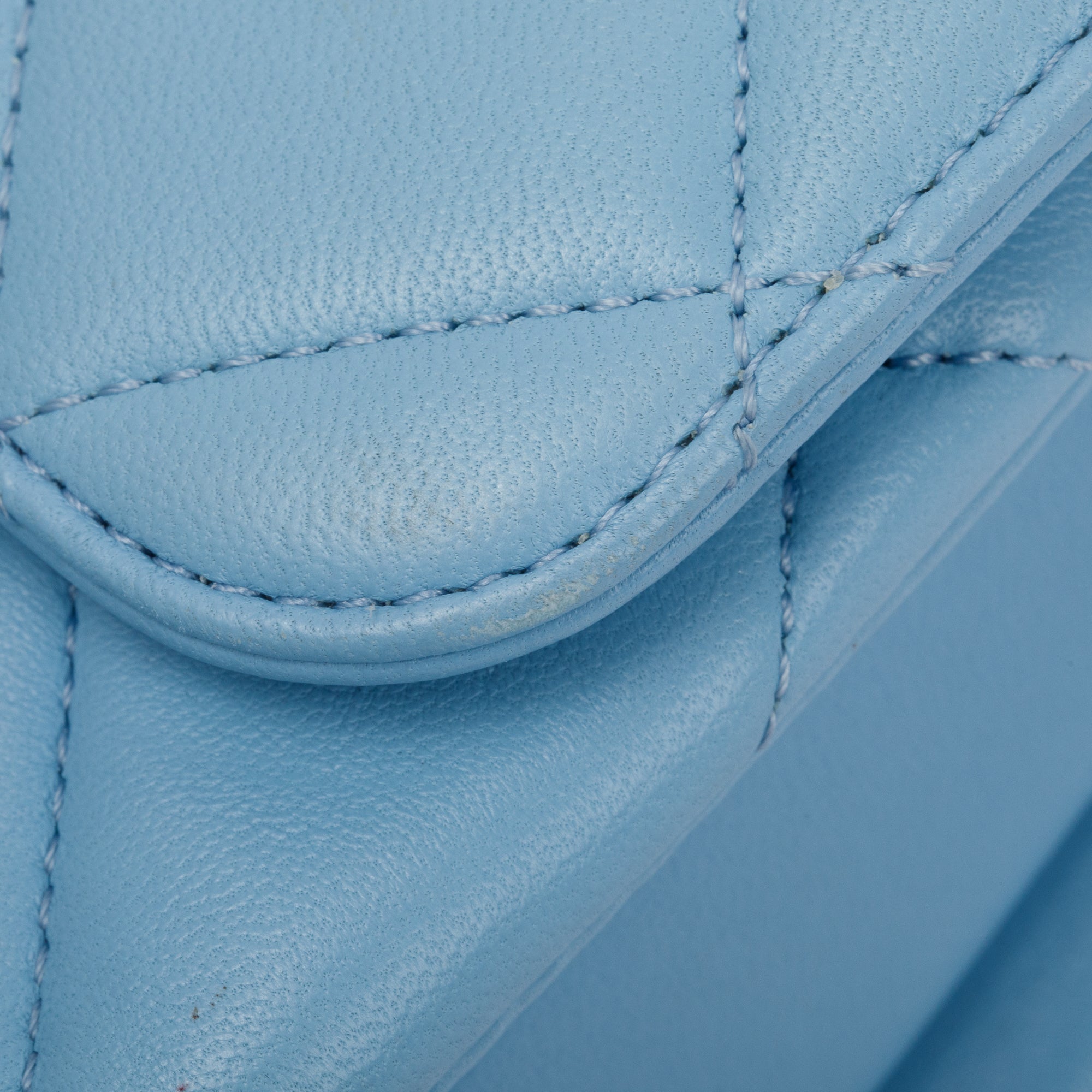 Chanel 2022 Tiffany Blue Lambskin Leather Small Trendy CC Top Handle Flap Bag