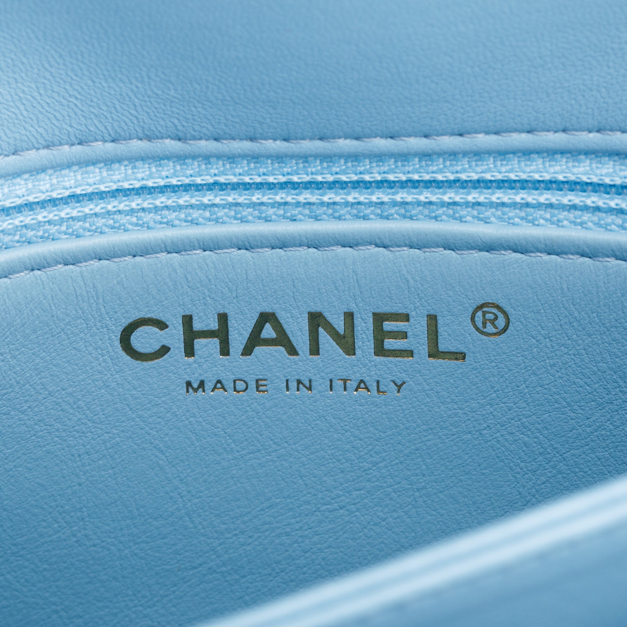 Chanel 2022 Tiffany Blue Lambskin Leather Small Trendy CC Top Handle Flap Bag