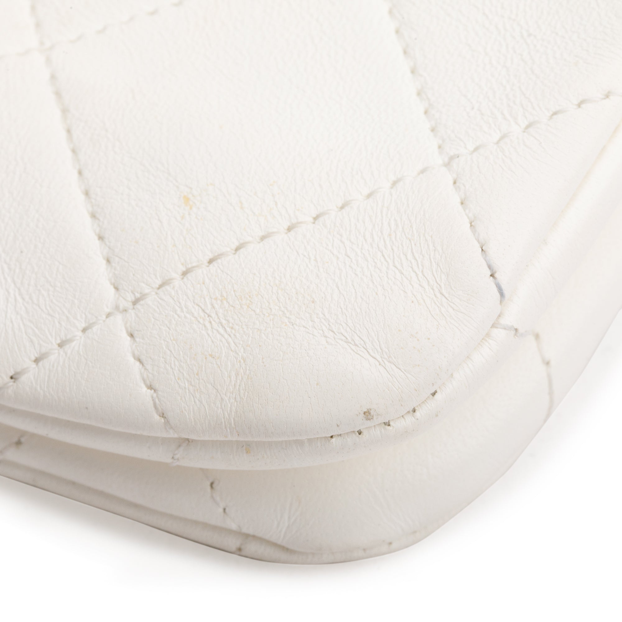 Chanel 2022 White Calfskin Leather Enamel Color Match Small Flap Bag