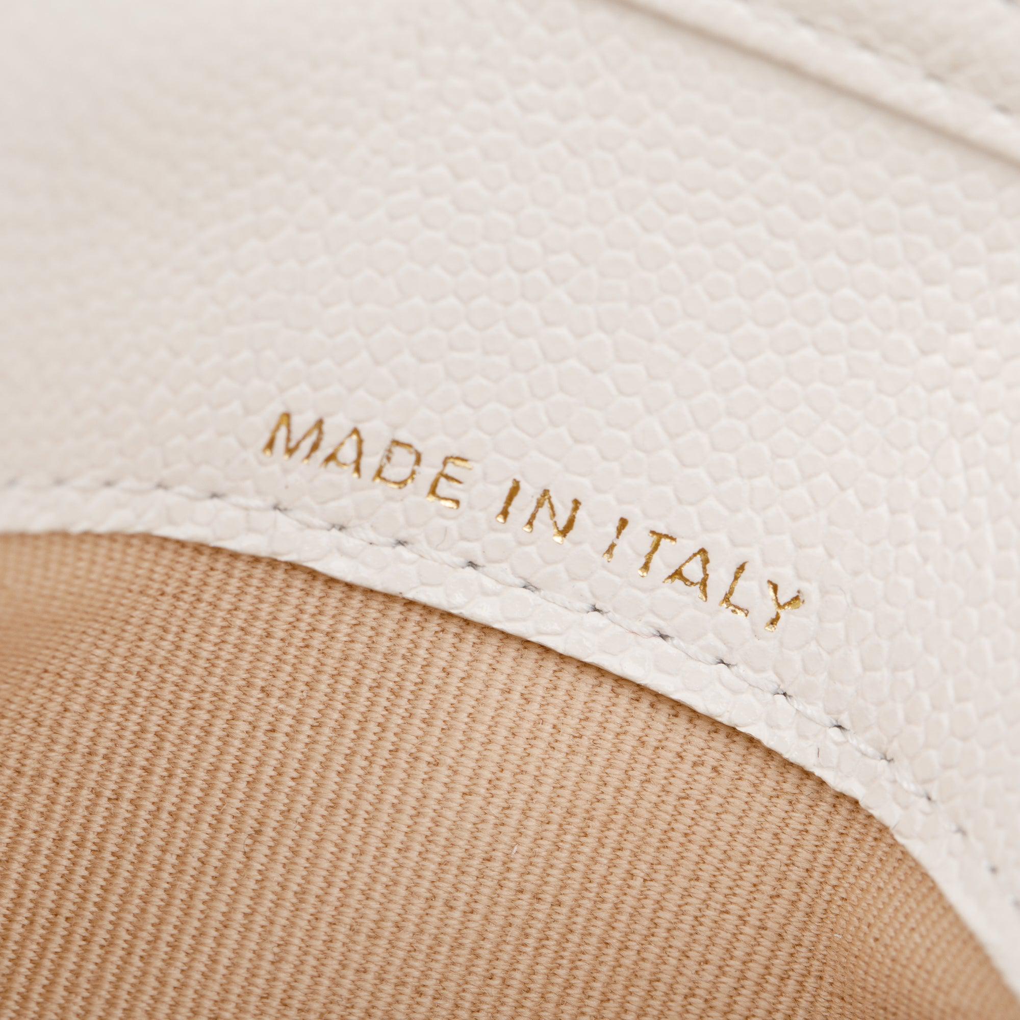 Chanel 2022 White Quilted Caviar Leather Twist Your Buttons Flap Chain Belt Bag w/ Box