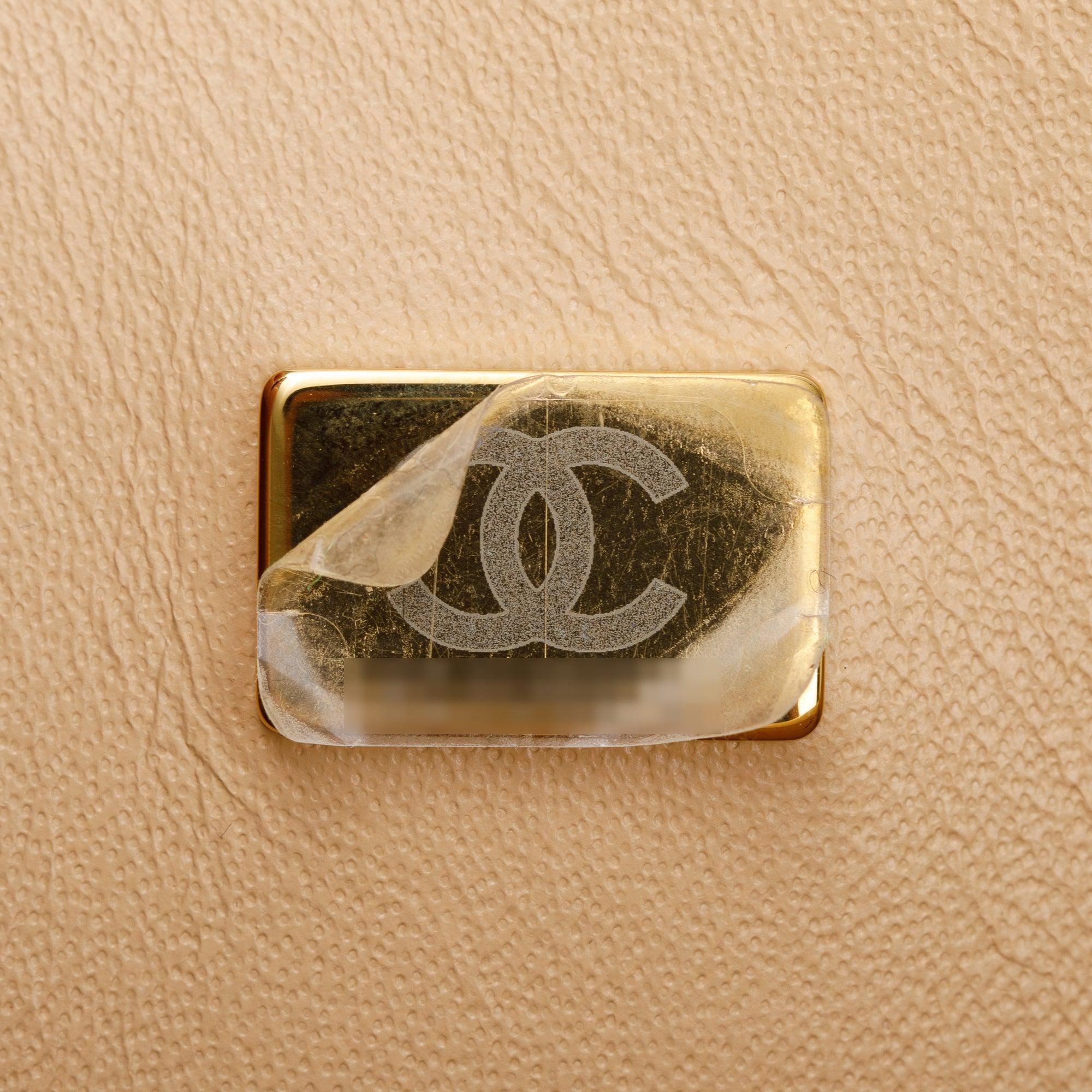 Chanel 2023 Beige Caviar Classic Jumbo Double Flap Bag w/ Box