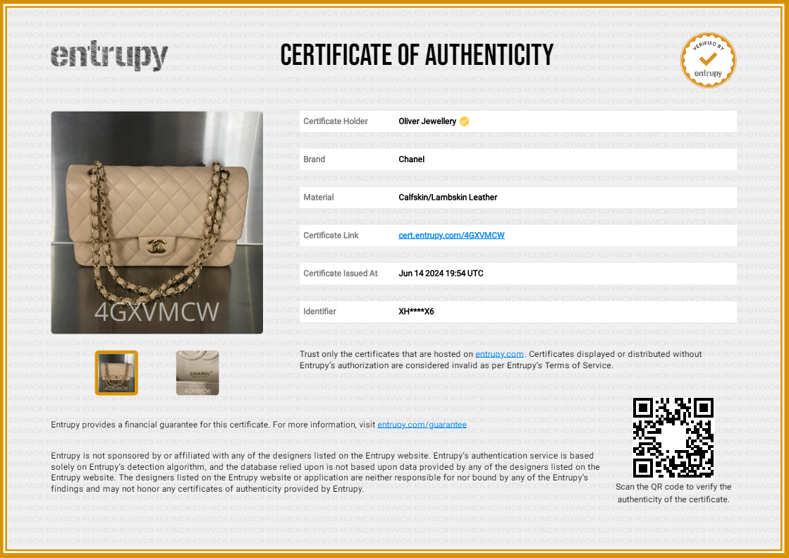 Chanel 2023 Beige Lambskin Leather Medium Classic Double Classic Flap Bag w/ Box