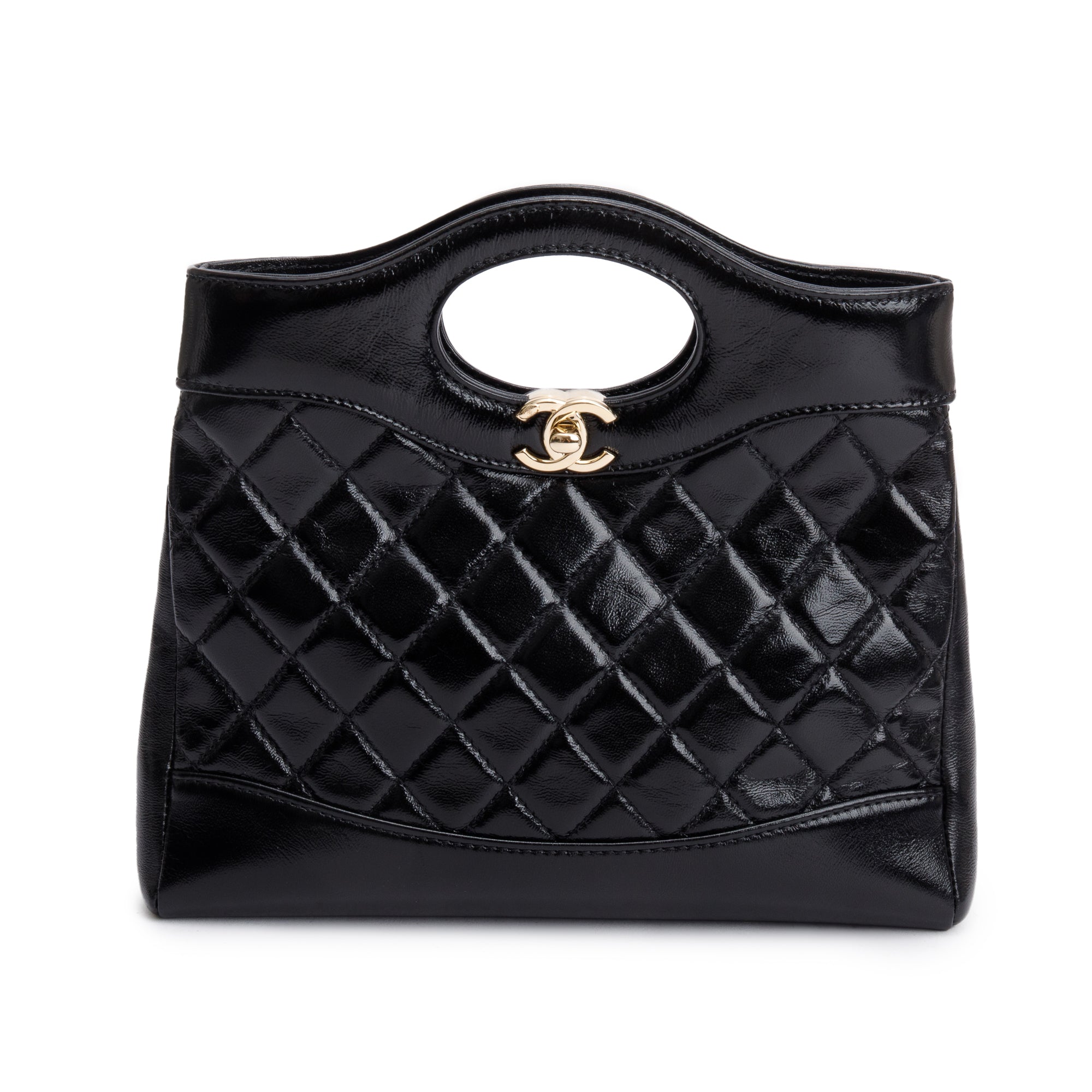 Chanel 2023 Black Calfskin Leather Mini 31 Shopping Tote