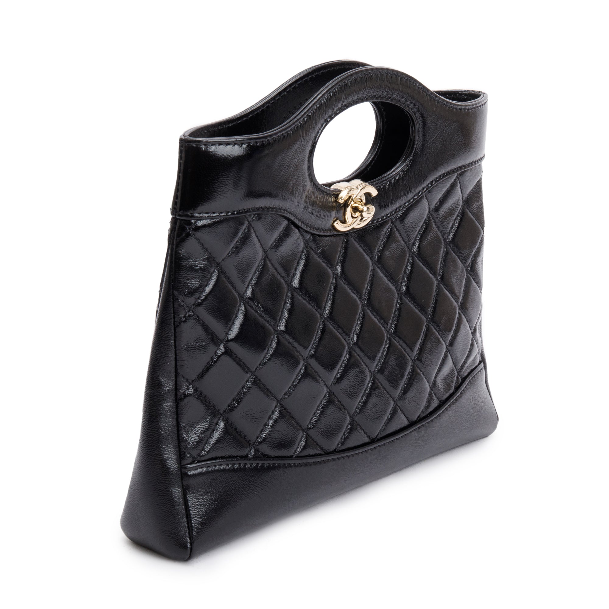 Chanel 2023 Black Calfskin Leather Mini 31 Shopping Tote