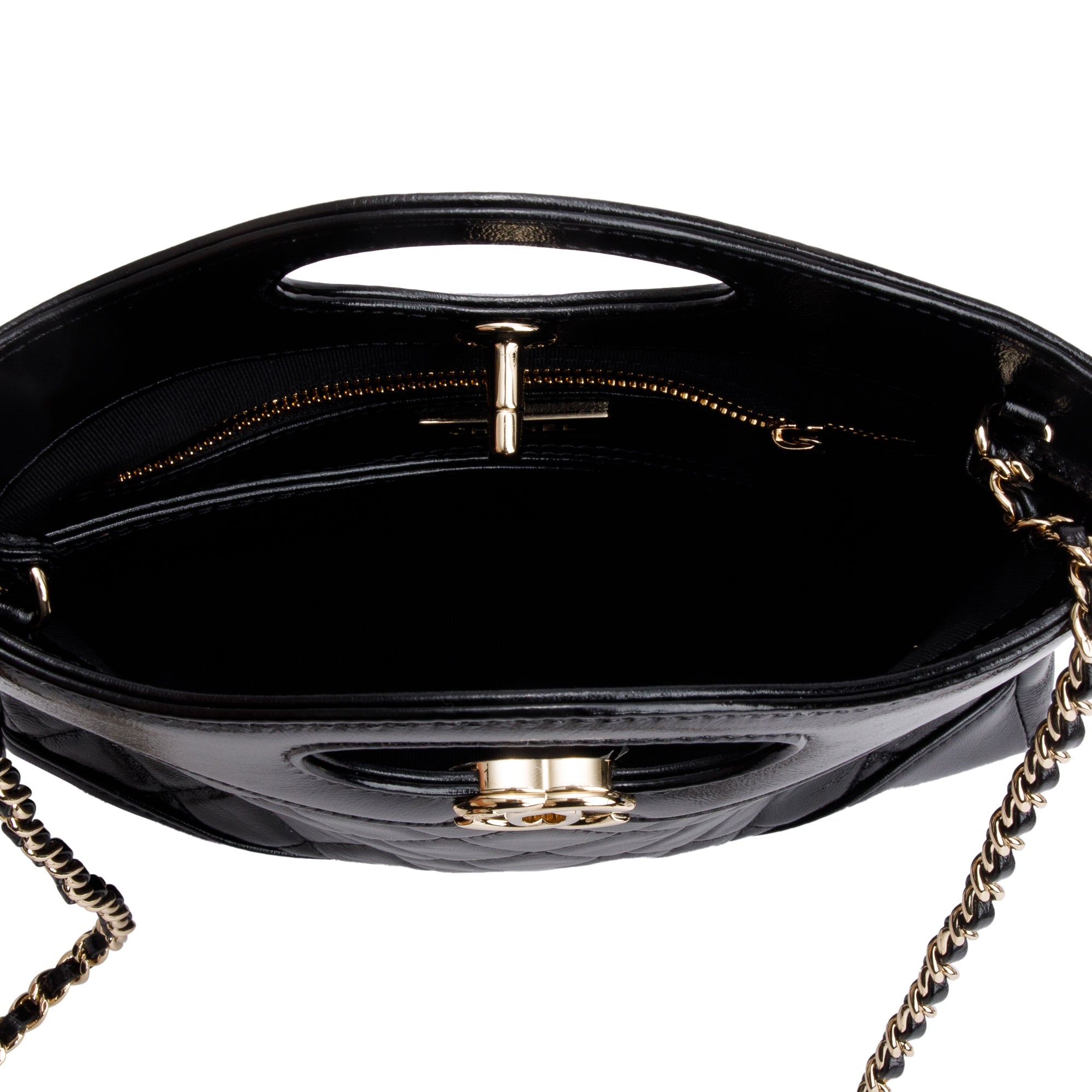 Chanel 2023 Black Calfskin Leather Mini 31 Shopping Tote