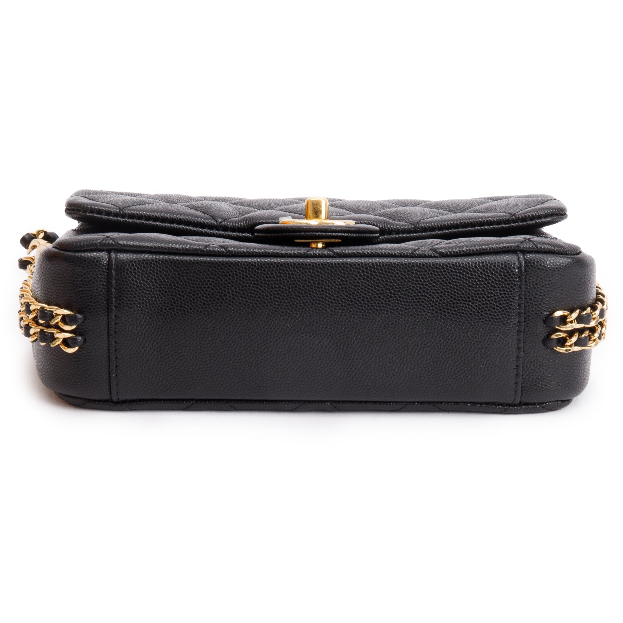 Chanel 2023 Black Caviar Quilted Leather Mini CC You Flap Bag