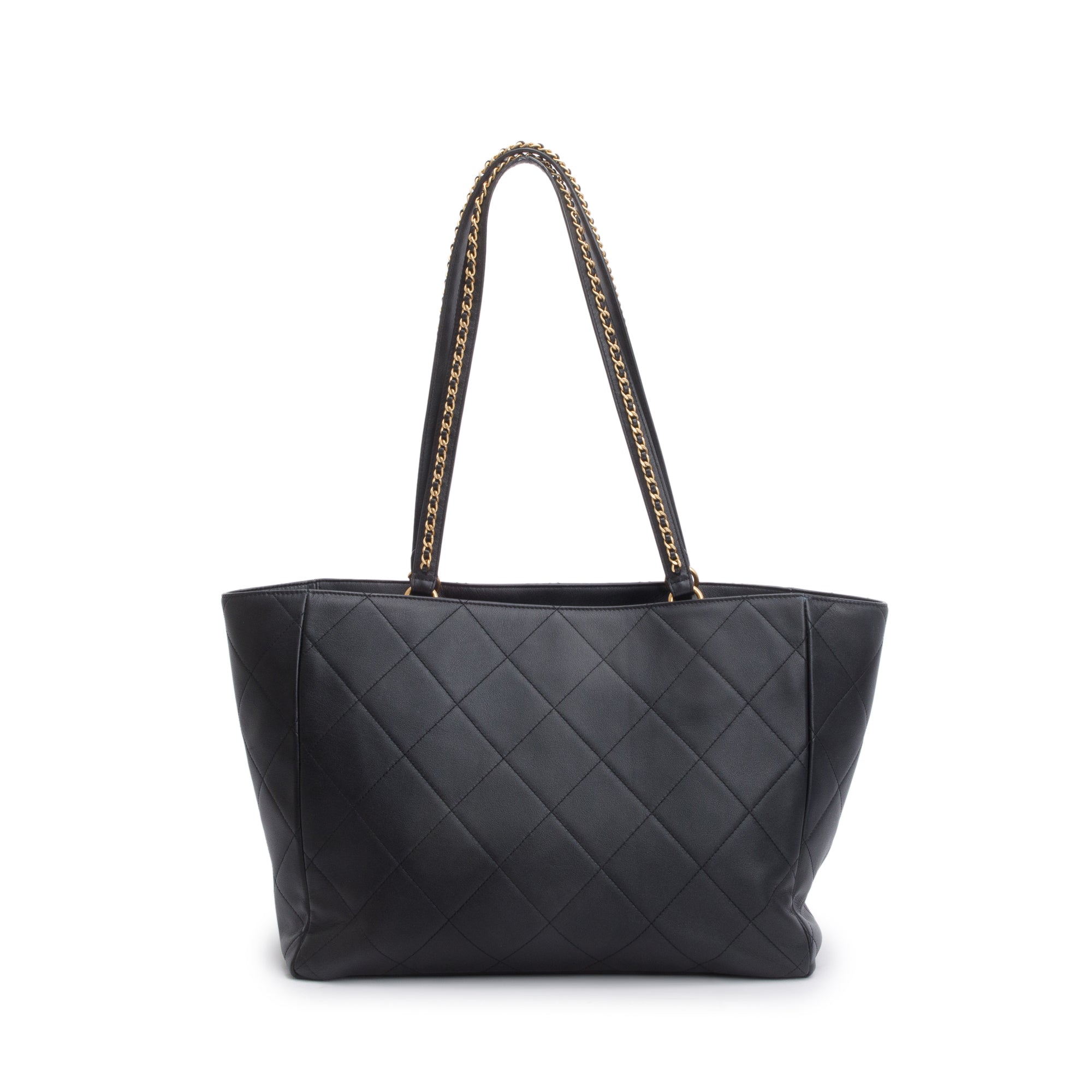 Chanel 2023 Black Quilted Calfskin Leather Book Pocket Shopping Tote