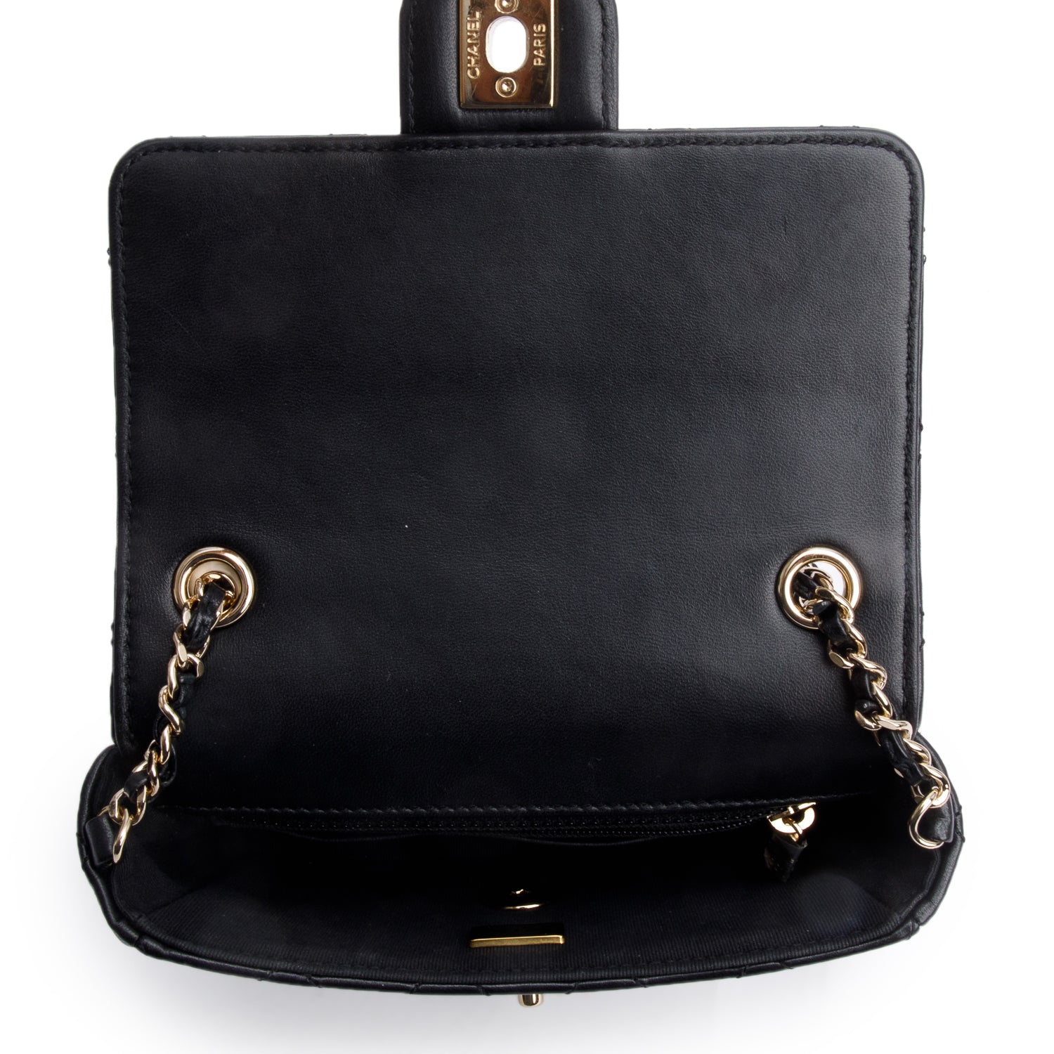 Chanel 2023 Black Quilted Lambskin Leather Candy Heart Square Mini Flap Bag