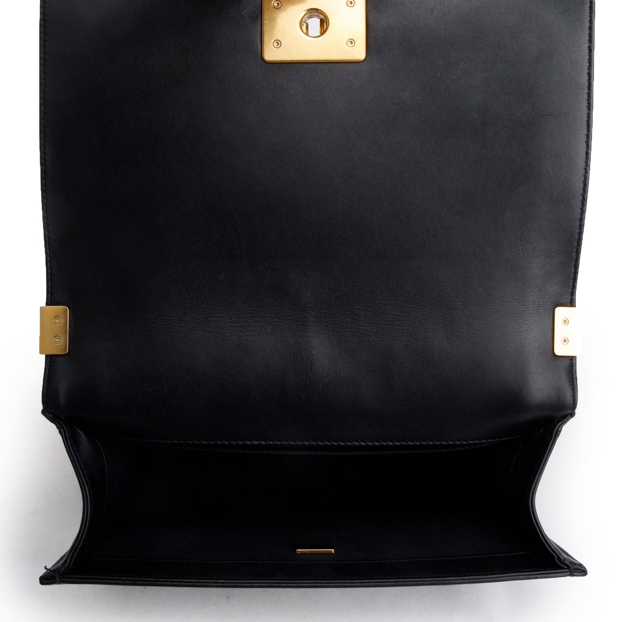 Chanel 2023 Black Quilted Lambskin Leather Medium Boy Bag w/ Box