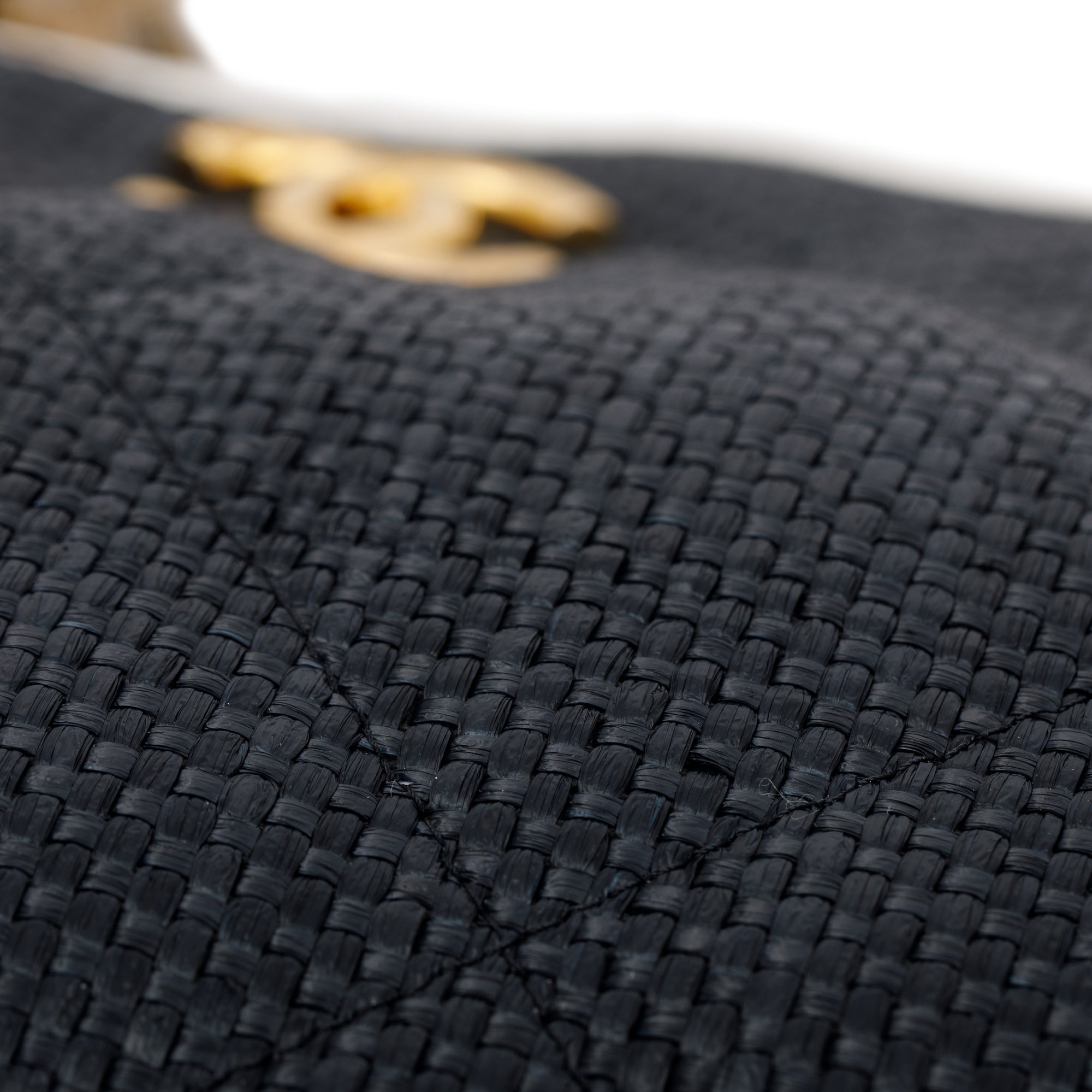 Chanel 2023 Black Raffia Calfskin Coco Maxi Beach Shopping Tote w/ Pouch