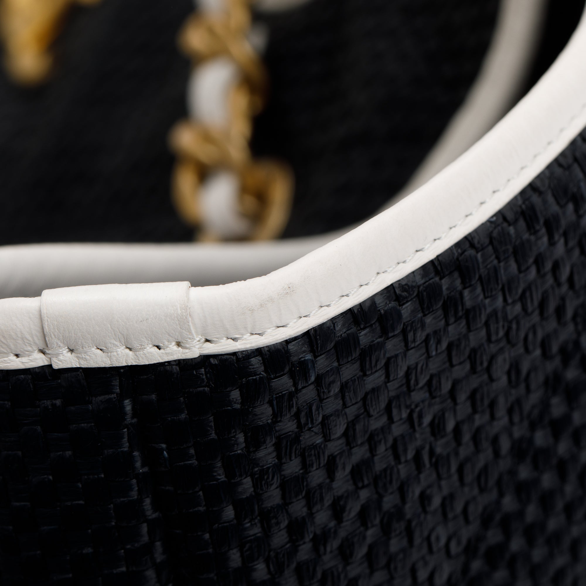 Chanel 2023 Black Raffia Calfskin Coco Maxi Beach Shopping Tote w/ Pouch