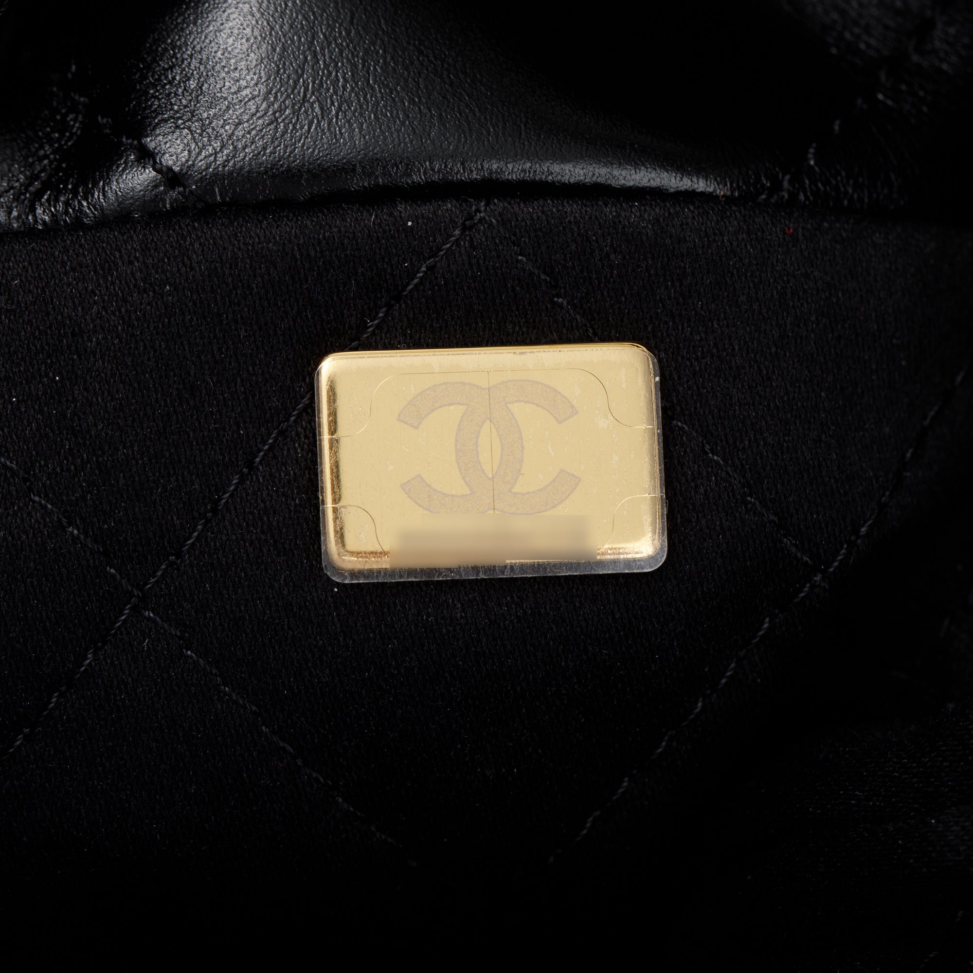 Chanel 2023 Black Shiny Calfskin Leather Mini Chanel 22 w/ Box & Receipt