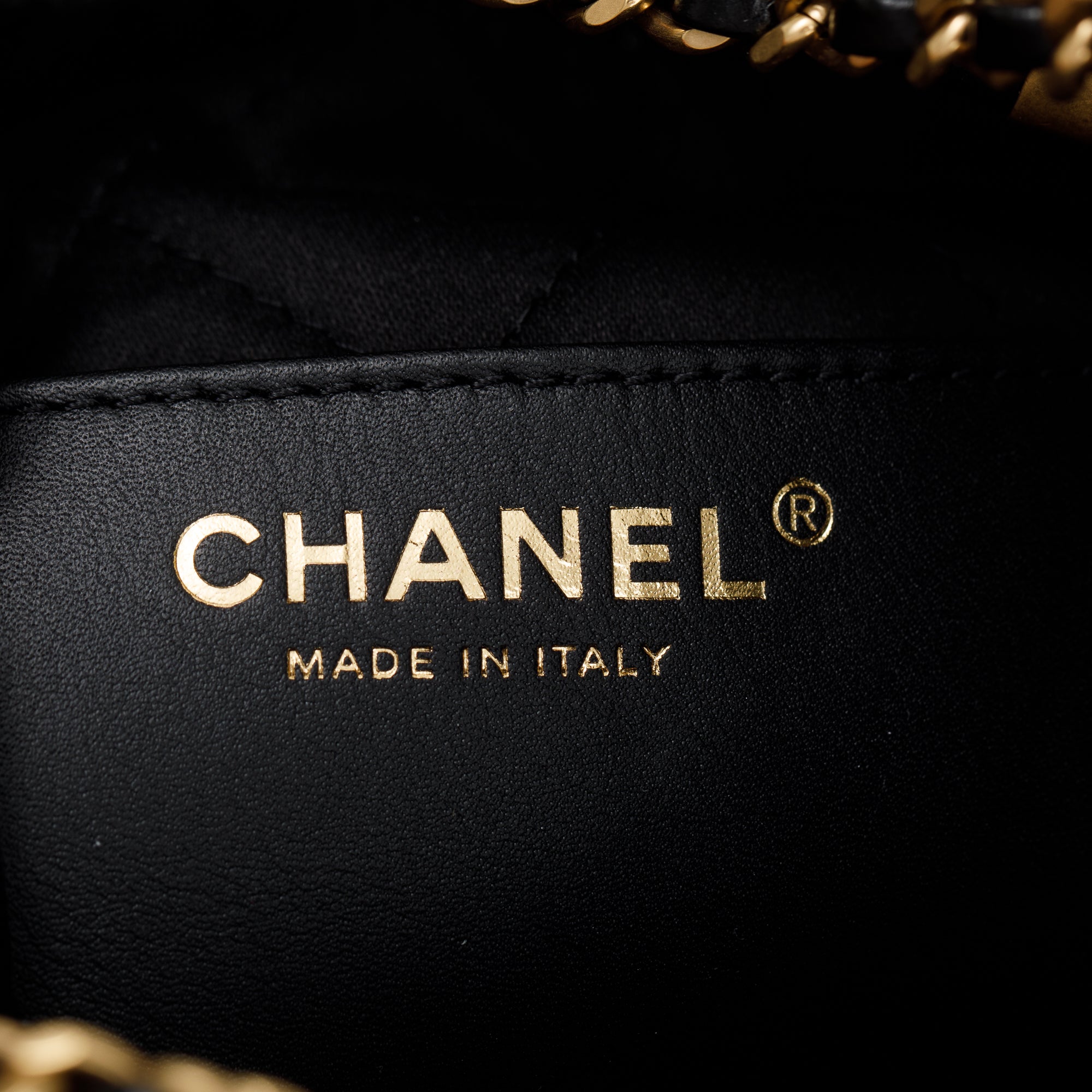 Chanel 2023 Black Shiny Calfskin Leather Mini Chanel 22 w/ Box & Receipt