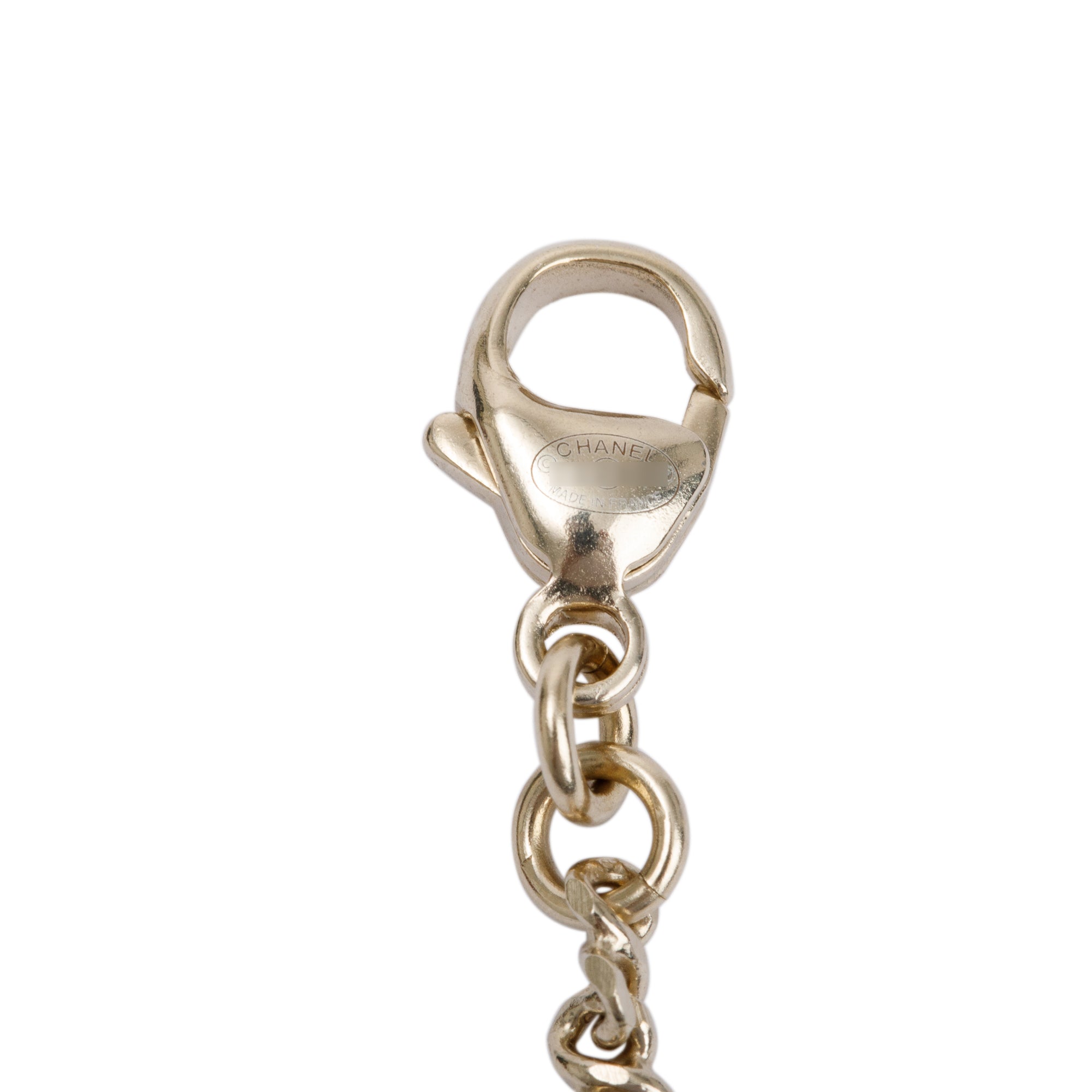 Chanel 2023 Gold Plated Faux Pearl CC Link Bracelet w/ Box & Receipt