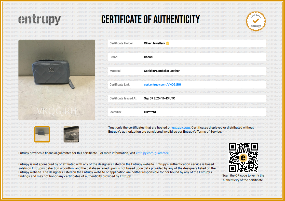 Chanel 2023 Metallic Blue Calfskin Leather Classic Zipped Coin Purse