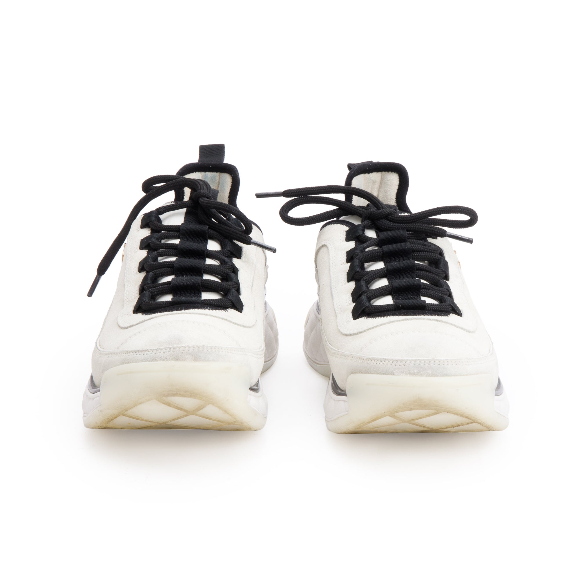 Chanel 2023 Neutral Suede CC Logo Chunky Sneakers, Size 41 w/ Box