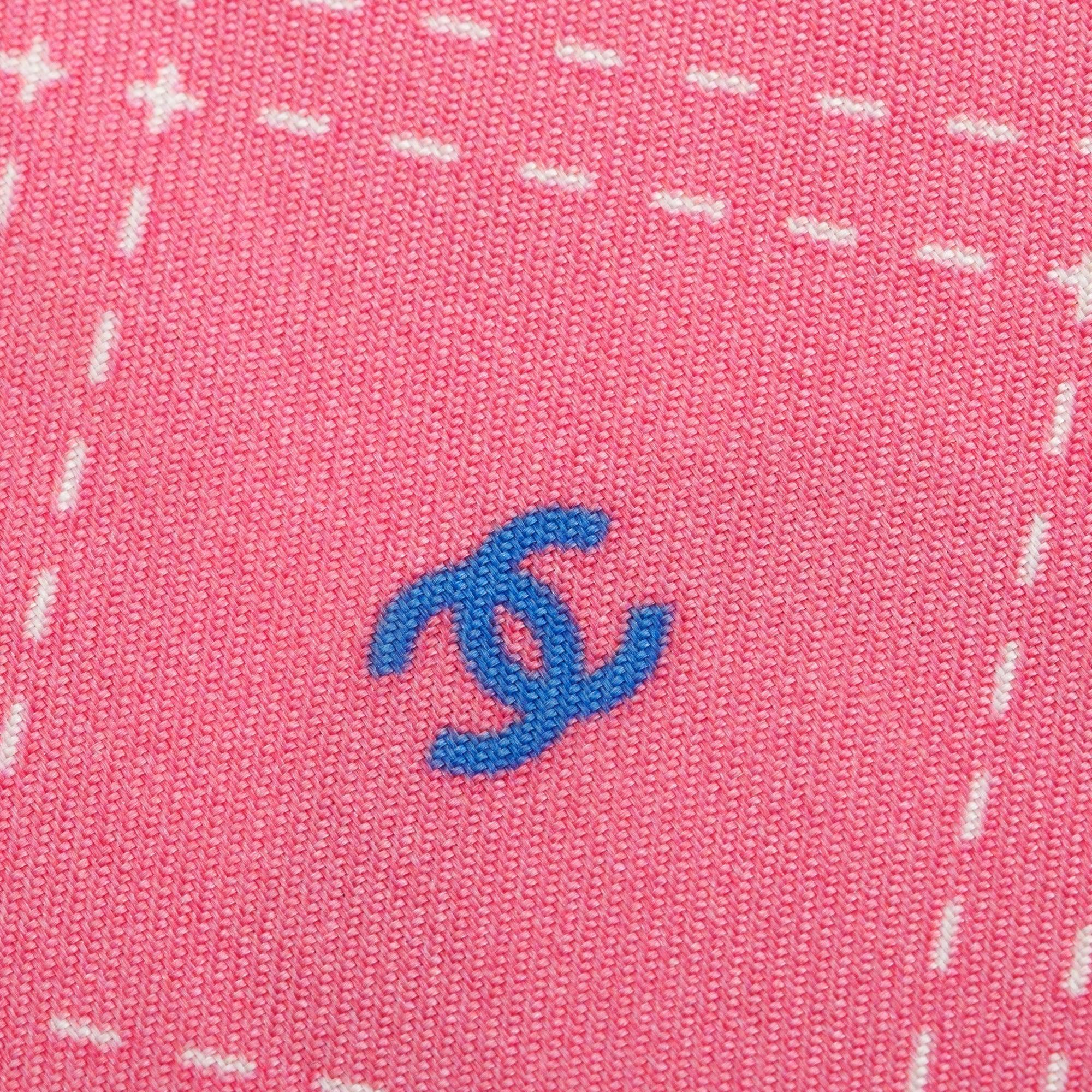 Chanel 2023 Pink CC Printed Silk Twill Slim Bandeau w/ Box & Receipt