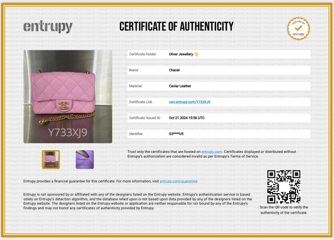 Chanel 2023 Pink Quilted Caviar Leather Sweetheart Crush Classic Rectangular Mini Flap Bag w/ Box