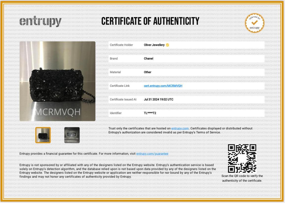 Chanel 2023 So Black Sequin Classic Mini Rectangular Flap Bag w/ Box