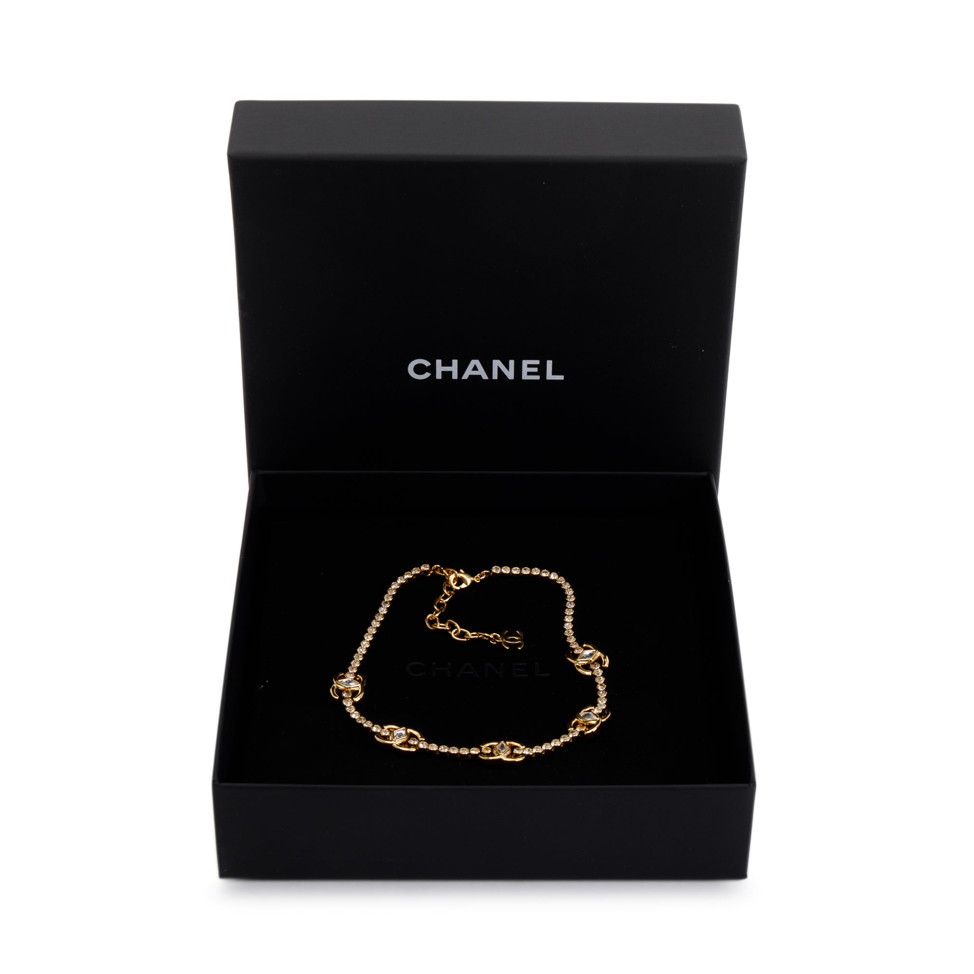 Chanel 2023 Strass CC Station Choker w/ Box