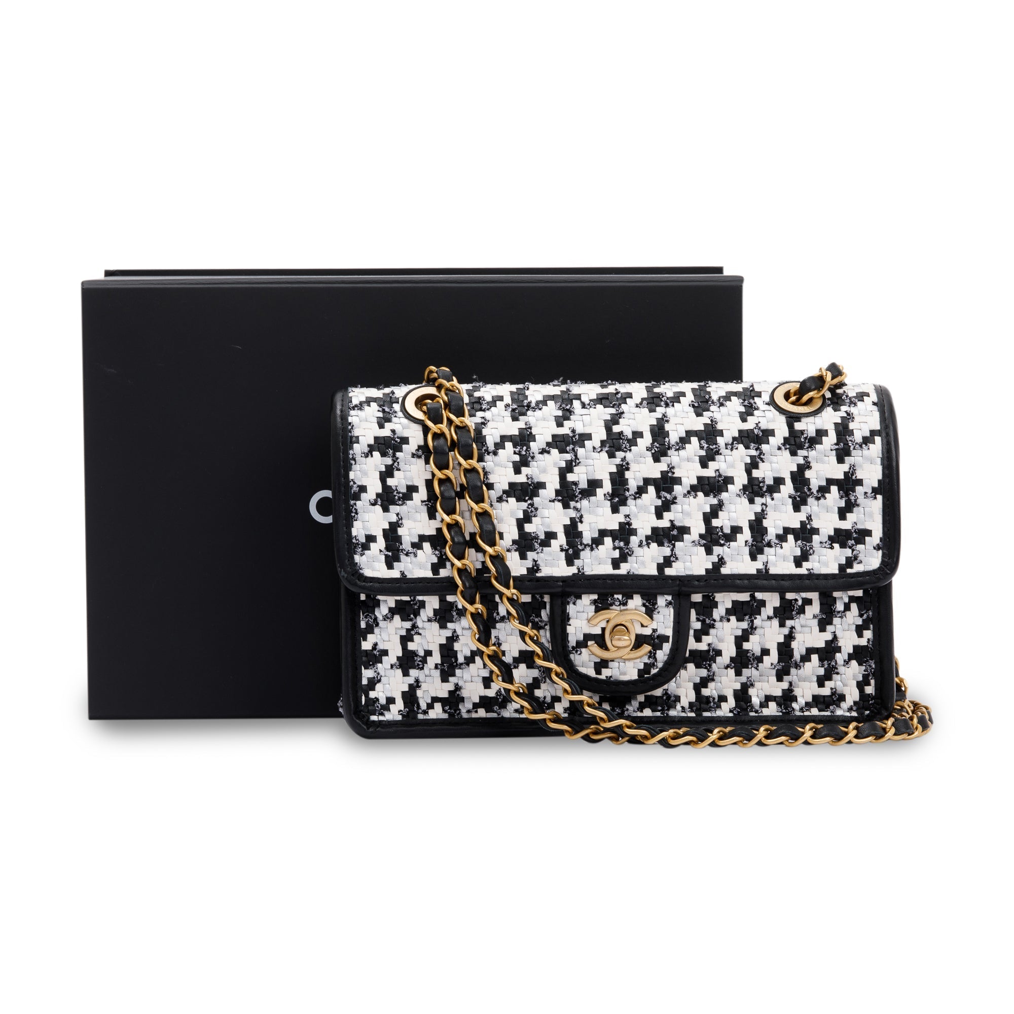 Chanel 2023 Viscose Woven Medium Flap Bag w/ Box