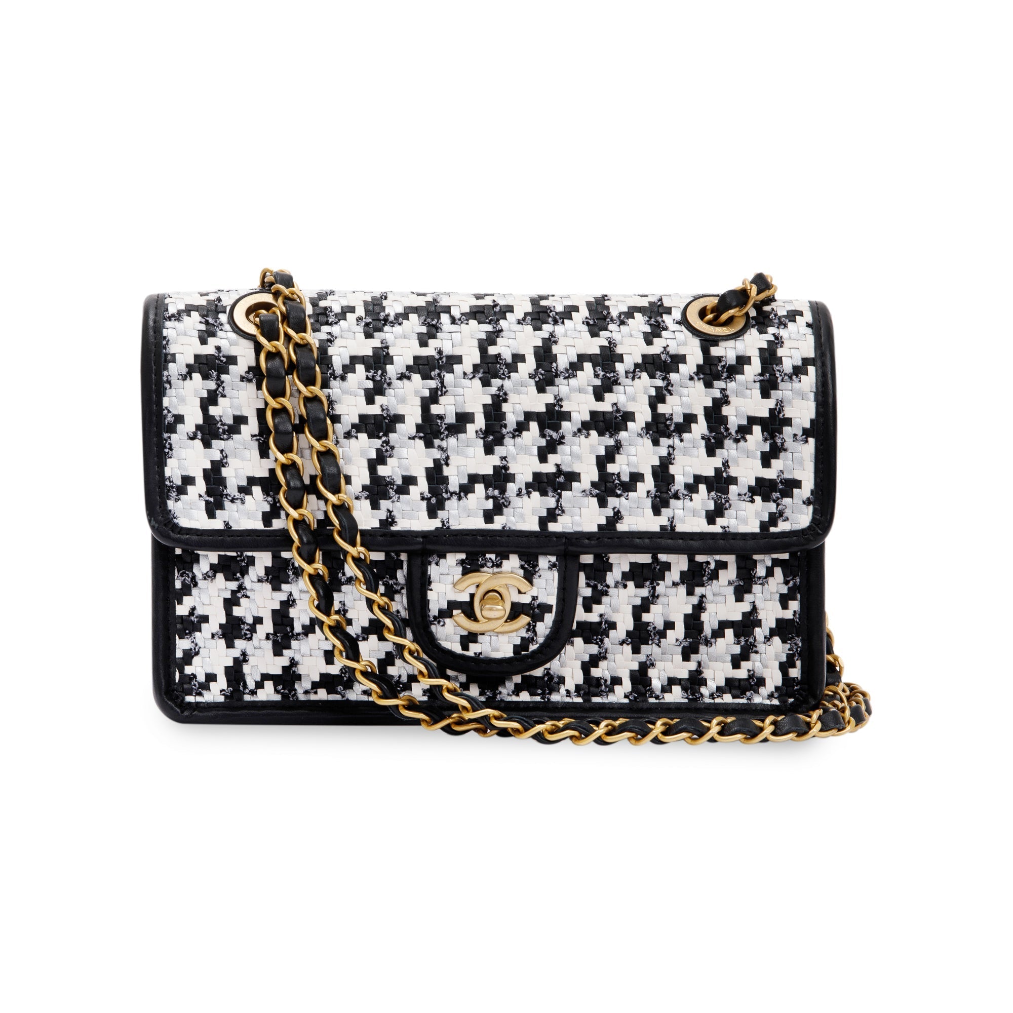 Chanel 2023 Viscose Woven Medium Flap Bag w/ Box