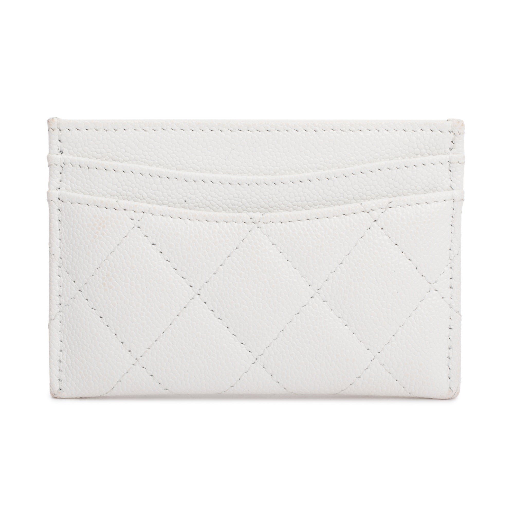 Chanel 2023 White Caviar Leather Classic Card Holder w/ Box
