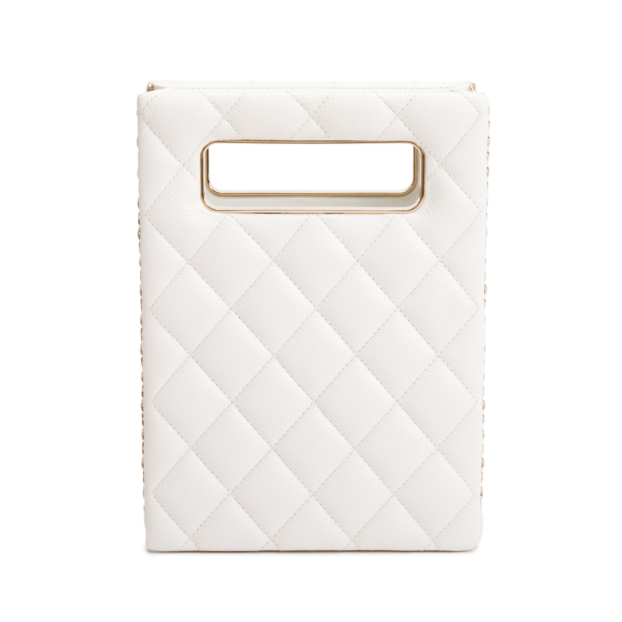 Chanel 2023 White Caviar Quilted Leather Evening Box Bag w/ Box