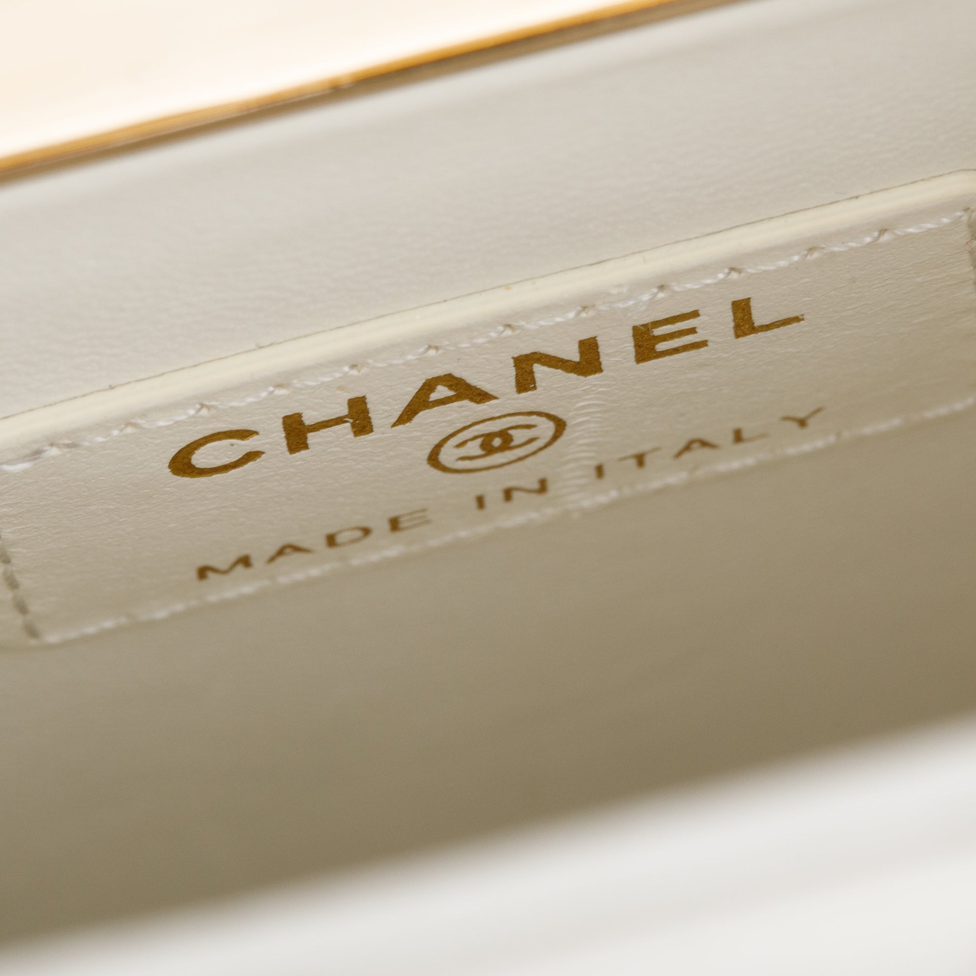 Chanel 2023 White Caviar Quilted Leather Evening Box Bag w/ Box