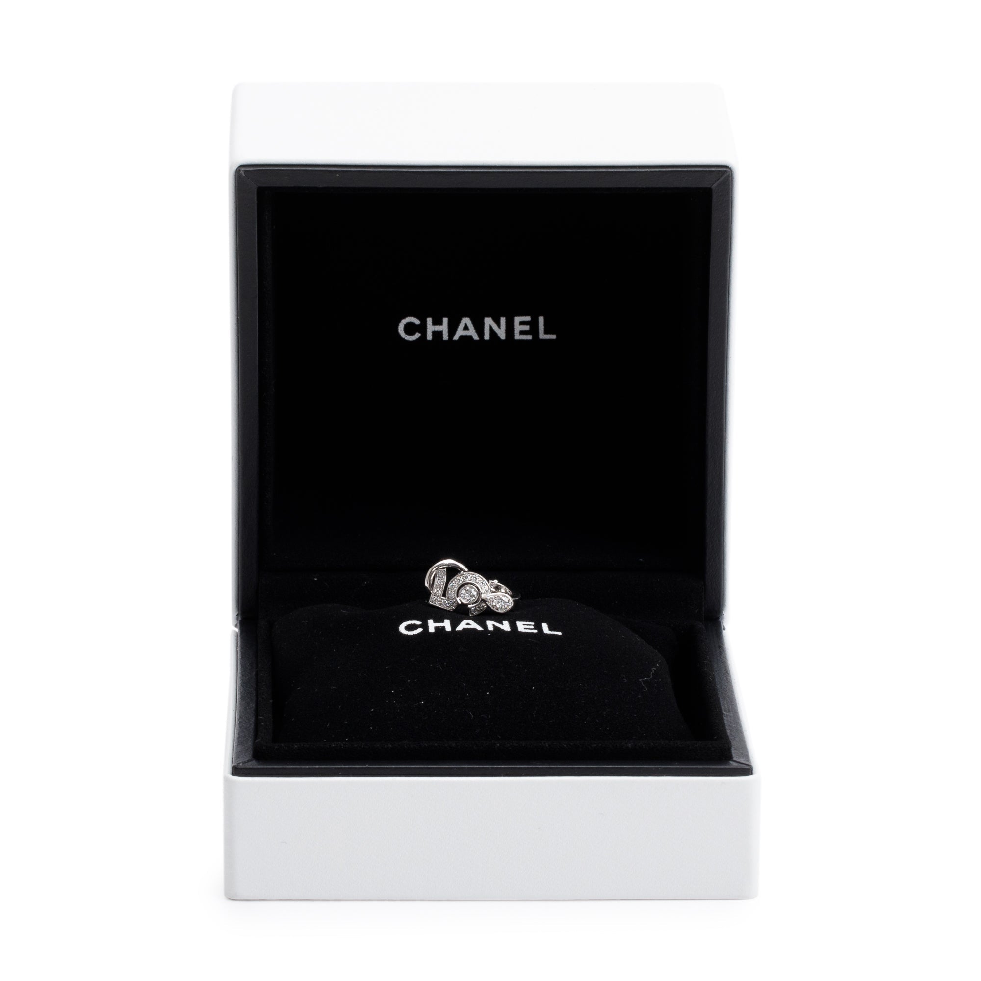 Chanel 2024 18k White Gold Diamond Eternal N'5 Single Earring w/ Box & Receipt