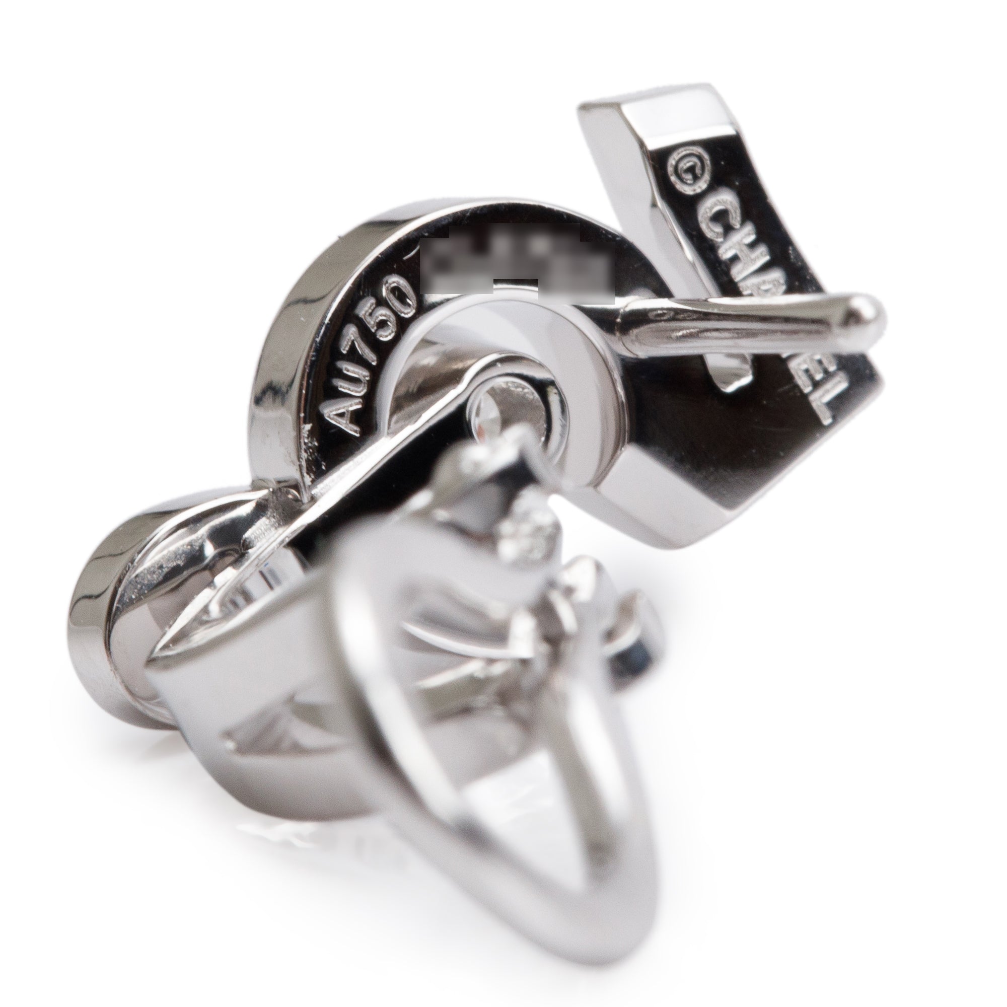 Chanel 2024 18k White Gold Diamond Eternal N'5 Single Earring w/ Box & Receipt