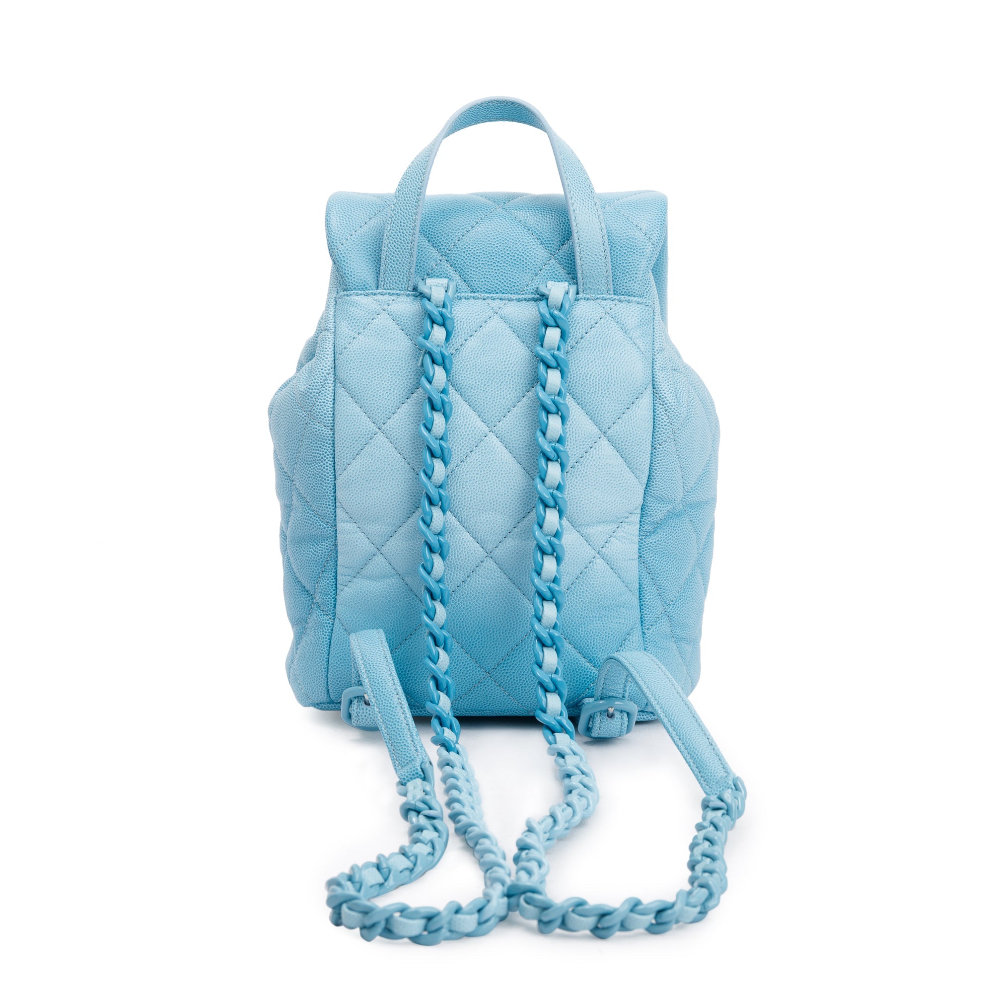 Chanel 2024 Blue Quilted Caviar Leather Mini Backpack w/ Box