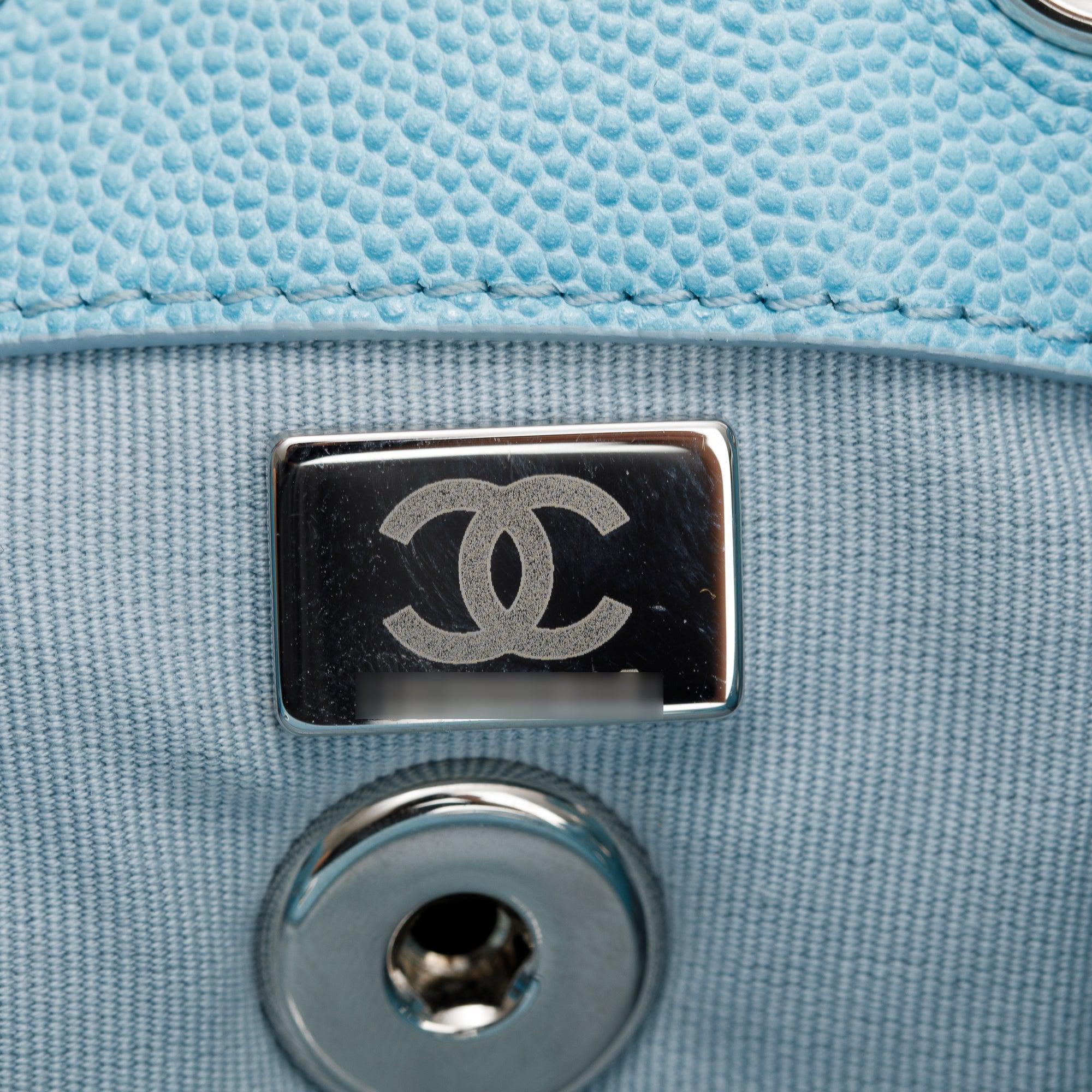 Chanel 2024 Blue Quilted Caviar Leather Mini Backpack w/ Box