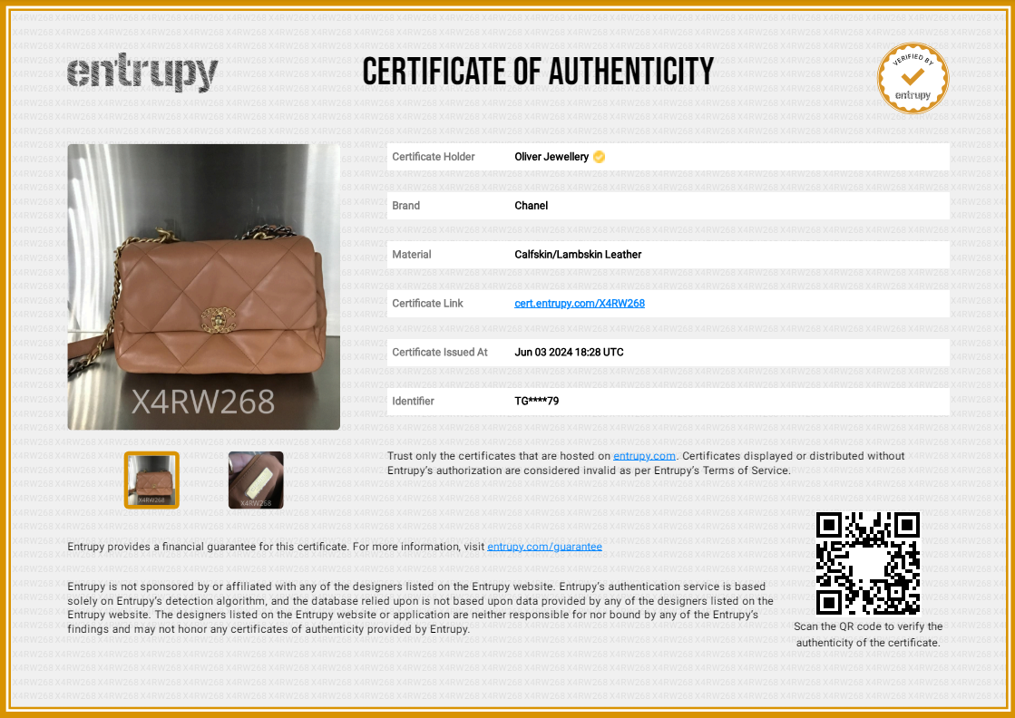 Chanel 2024 Brown Lambskin Leather Large 19 Flap Bag w/ Box