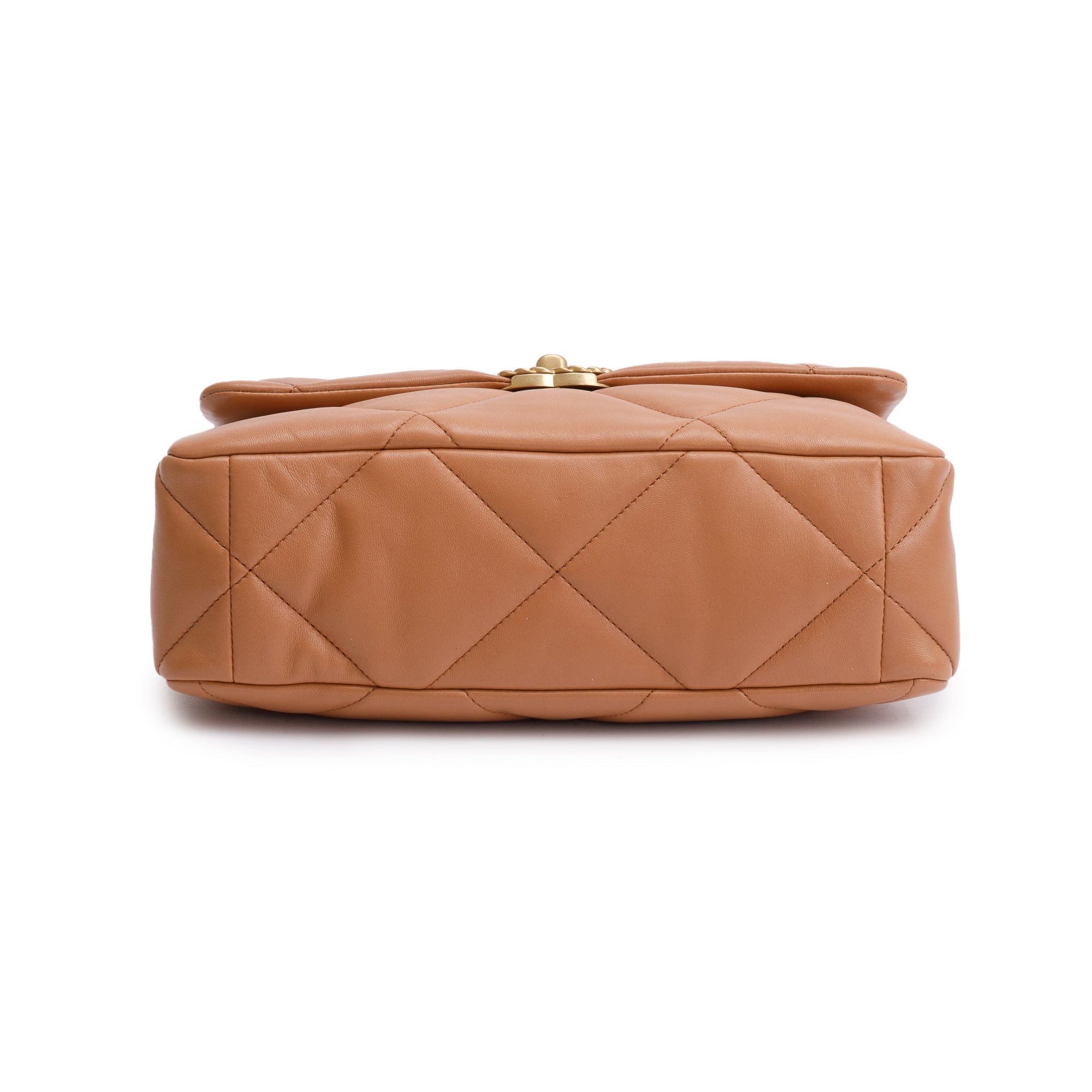 Chanel 2024 Brown Lambskin Leather Large 19 Flap Bag w/ Box