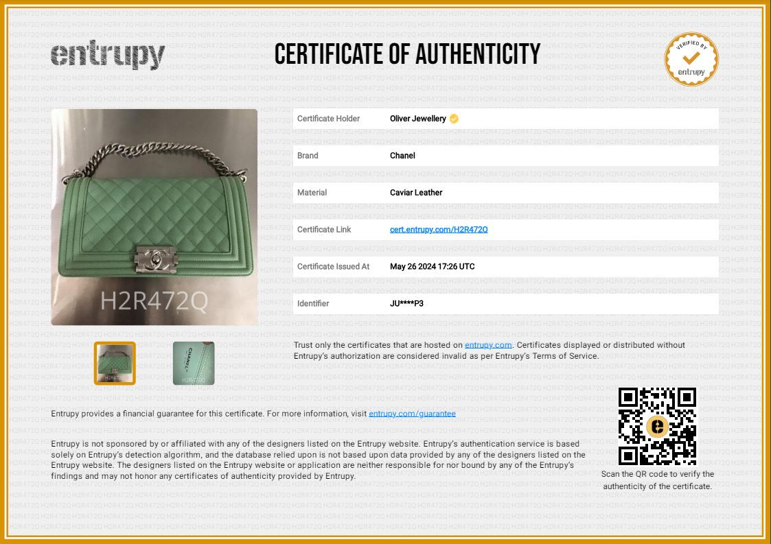 Chanel 2024 Green Caviar Leather Medium Boy Bag w/ Box & Receipt