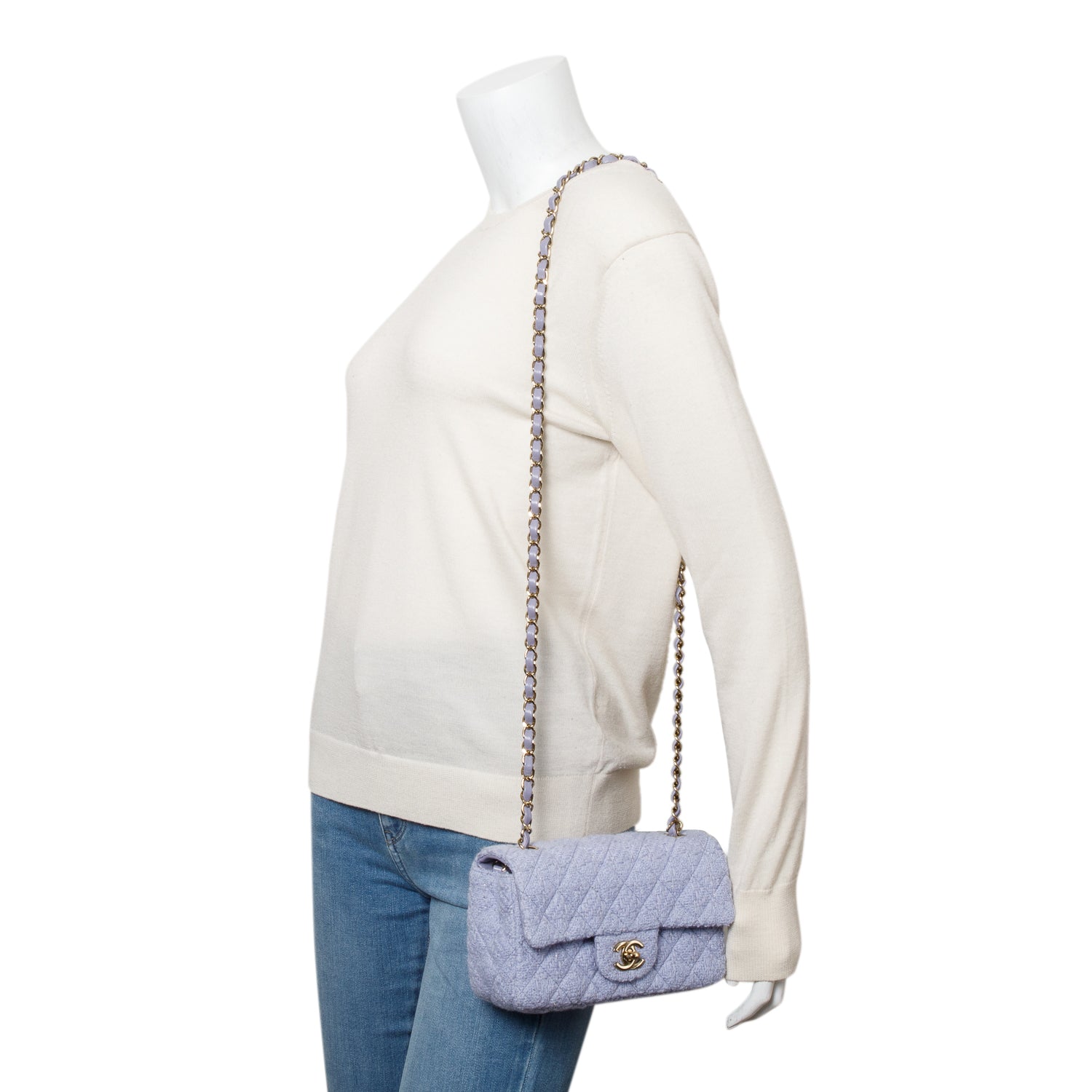 Chanel 2024 Purple Tweed Classic Mini Rectangular Flap Bag w/ Box & Receipt