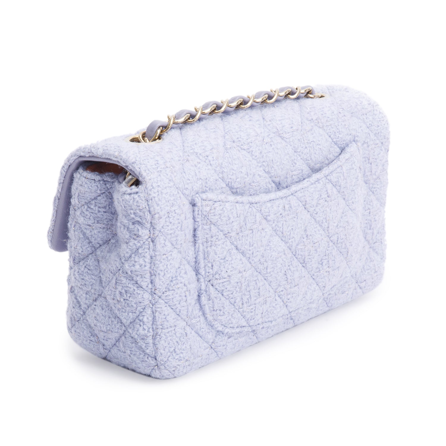 Chanel 2024 Purple Tweed Classic Mini Rectangular Flap Bag w/ Box & Receipt