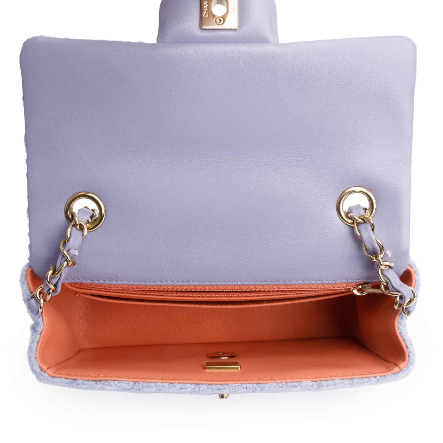 Chanel 2024 Purple Tweed Classic Mini Rectangular Flap Bag w/ Box & Receipt