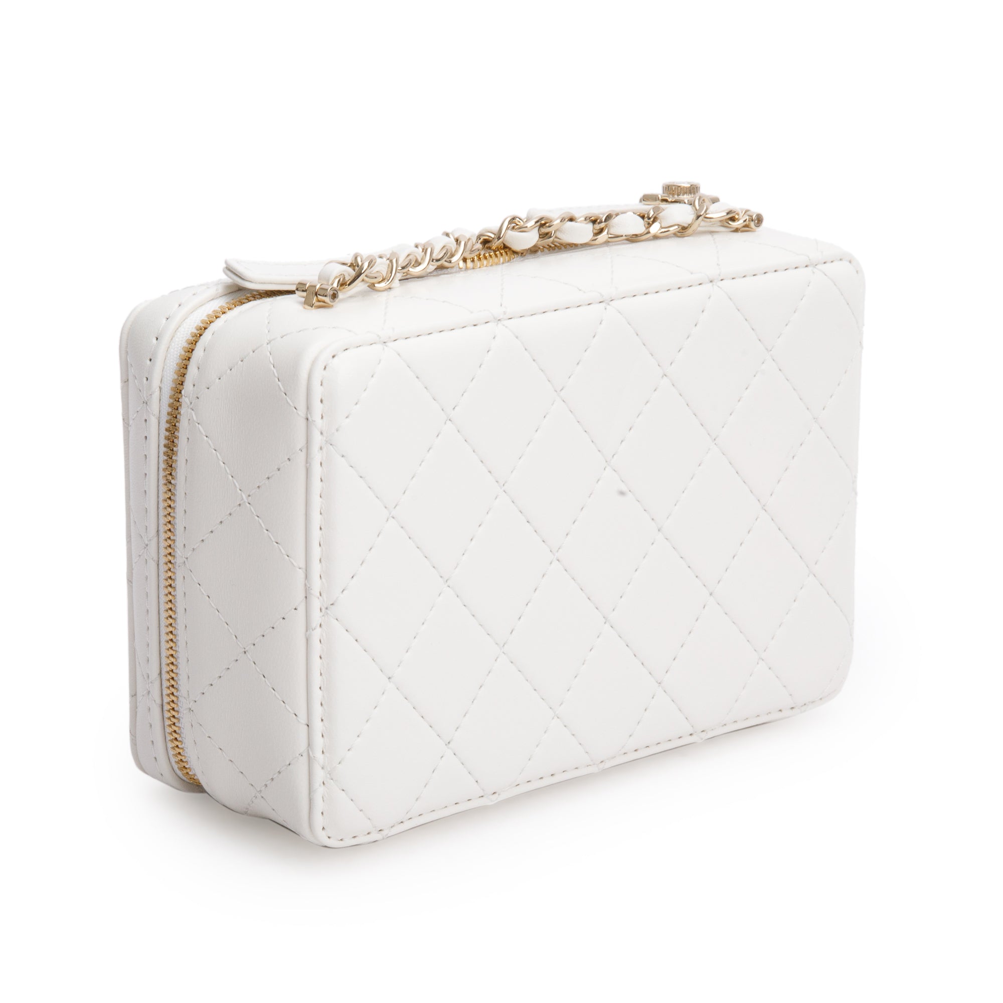 Chanel 2024 White Quilted Calfskin Leather Coco Click Crossbody