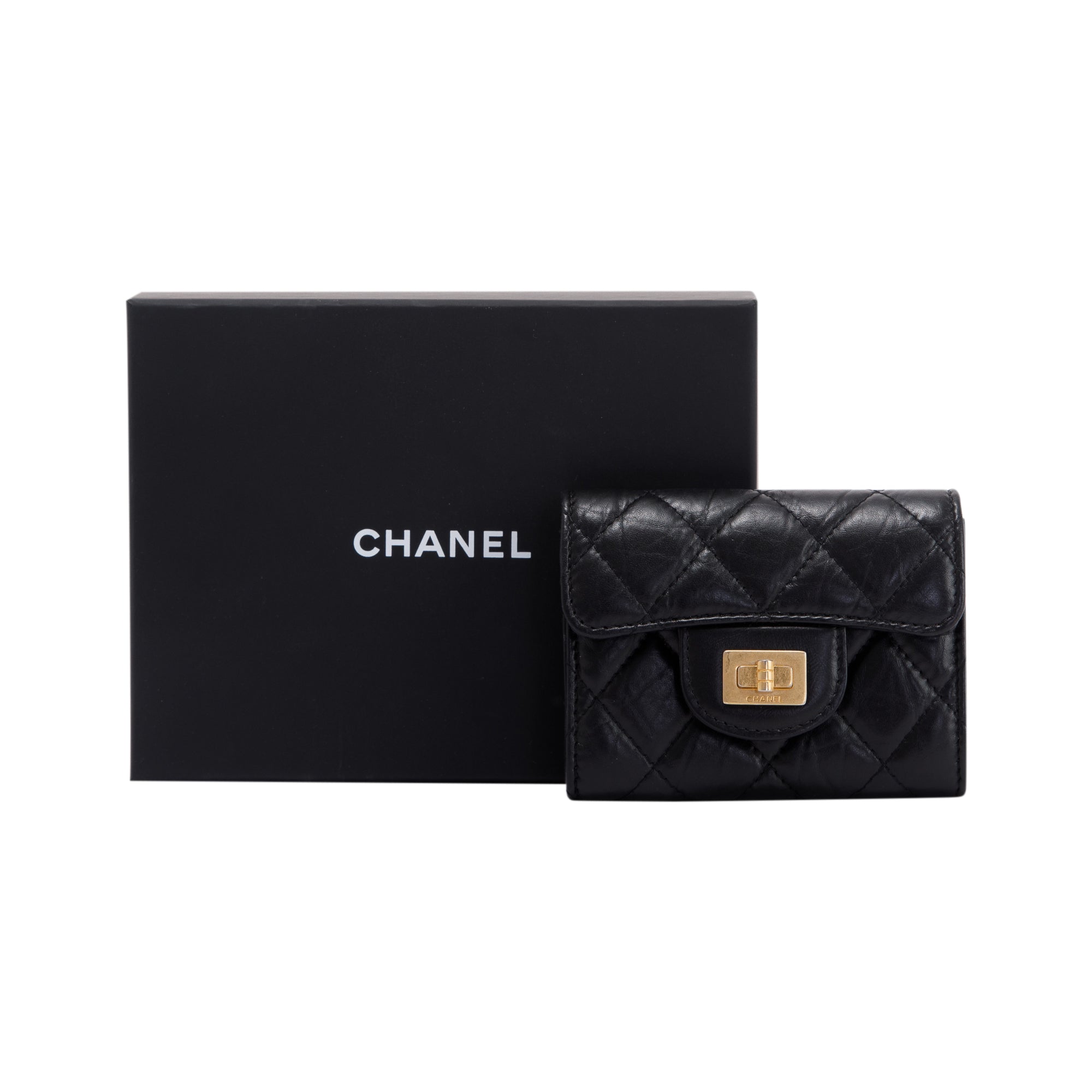 Chanel 2.55 Quilted Leather Flap Card Holder w/ Box & Authenticity card